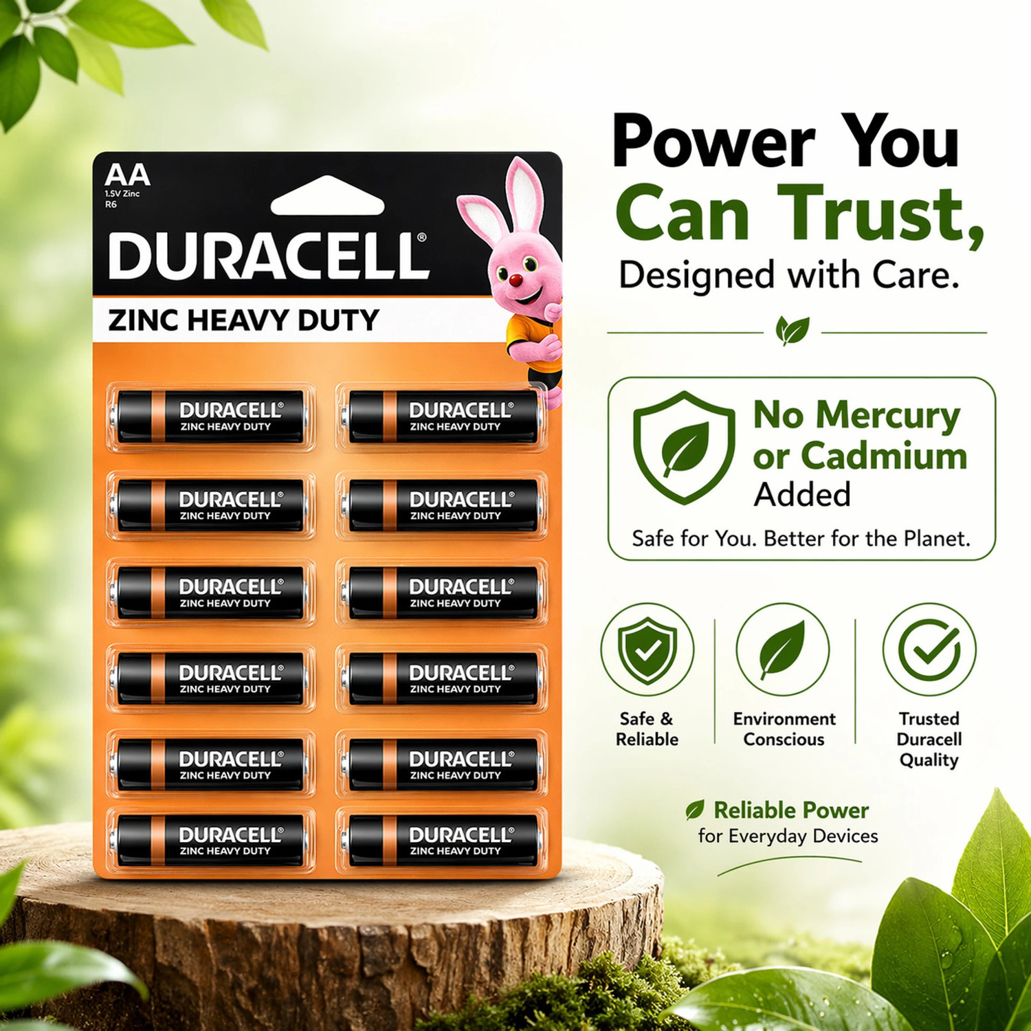 Image of DURACELL AA ZINC HEAVY DUTY BATTERY (BIG) Battery