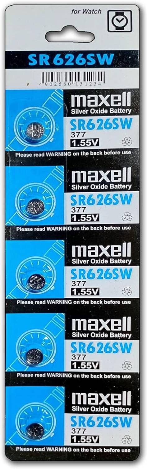 Maxell SR626SW 1.55V Silver Oxide (Pack of 5) Battery (Pack of