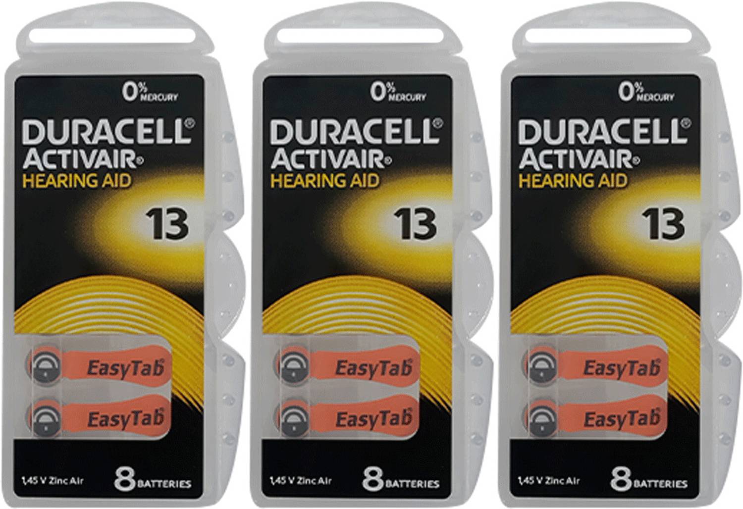 DURACELL Size 13 Hearing Aid (3 Strip of 8 batteries) Battery (