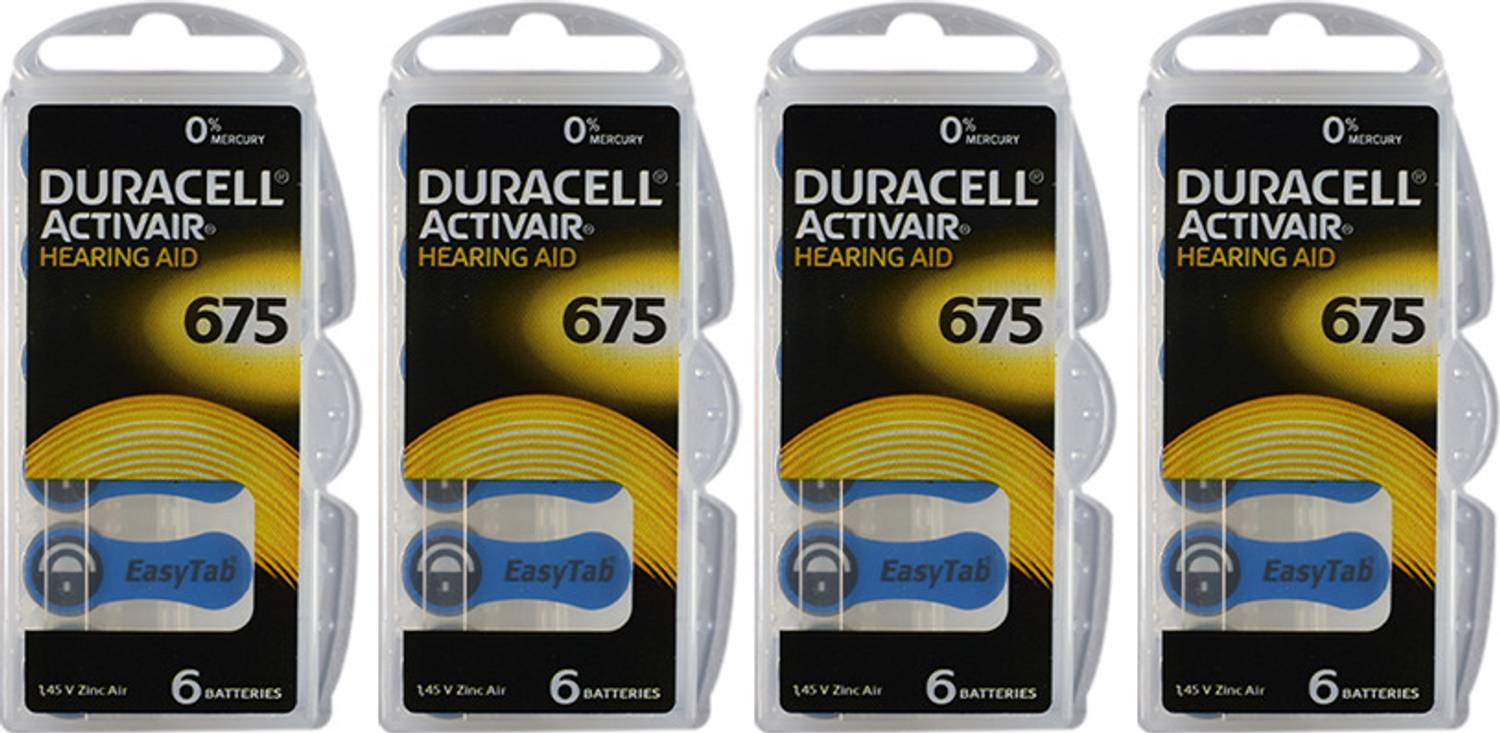 DURACELL Hearing Aid Batteries Size 675 DU 675 (24 Batteries)