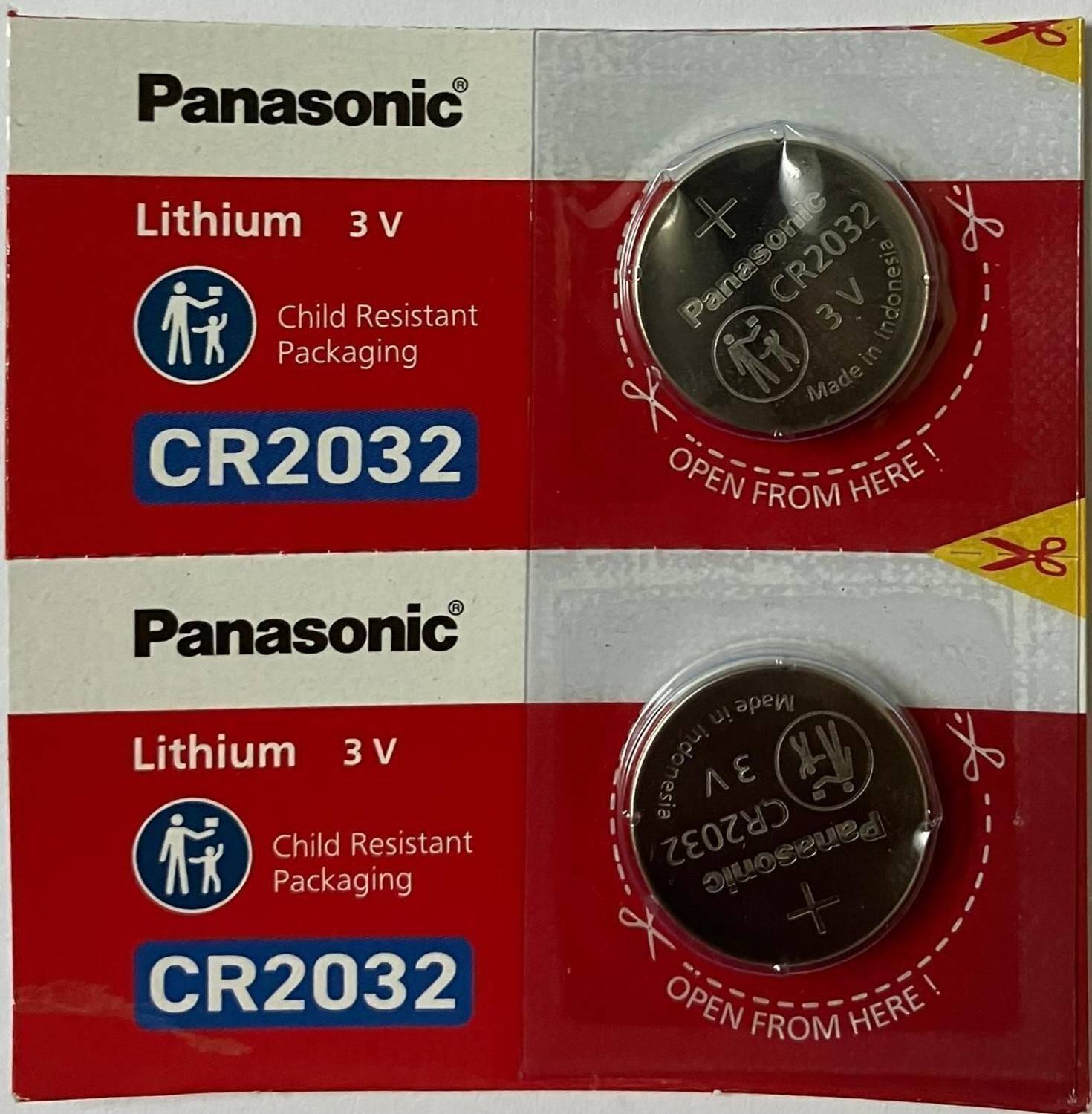 Panasonic CR2032 3V Coin cell Battery (Pack of 2)
