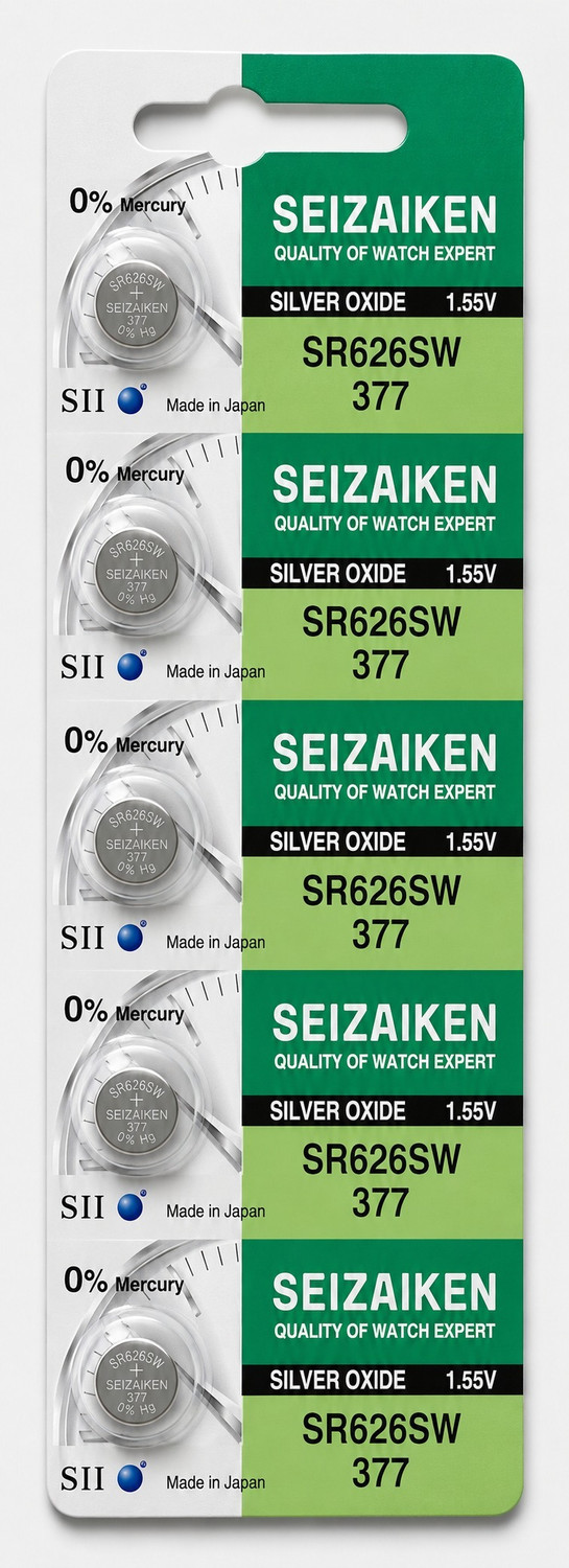 Image of Seizaiken SR626SW 377 Button Cell Watch 1.55V Mercury Free Battery