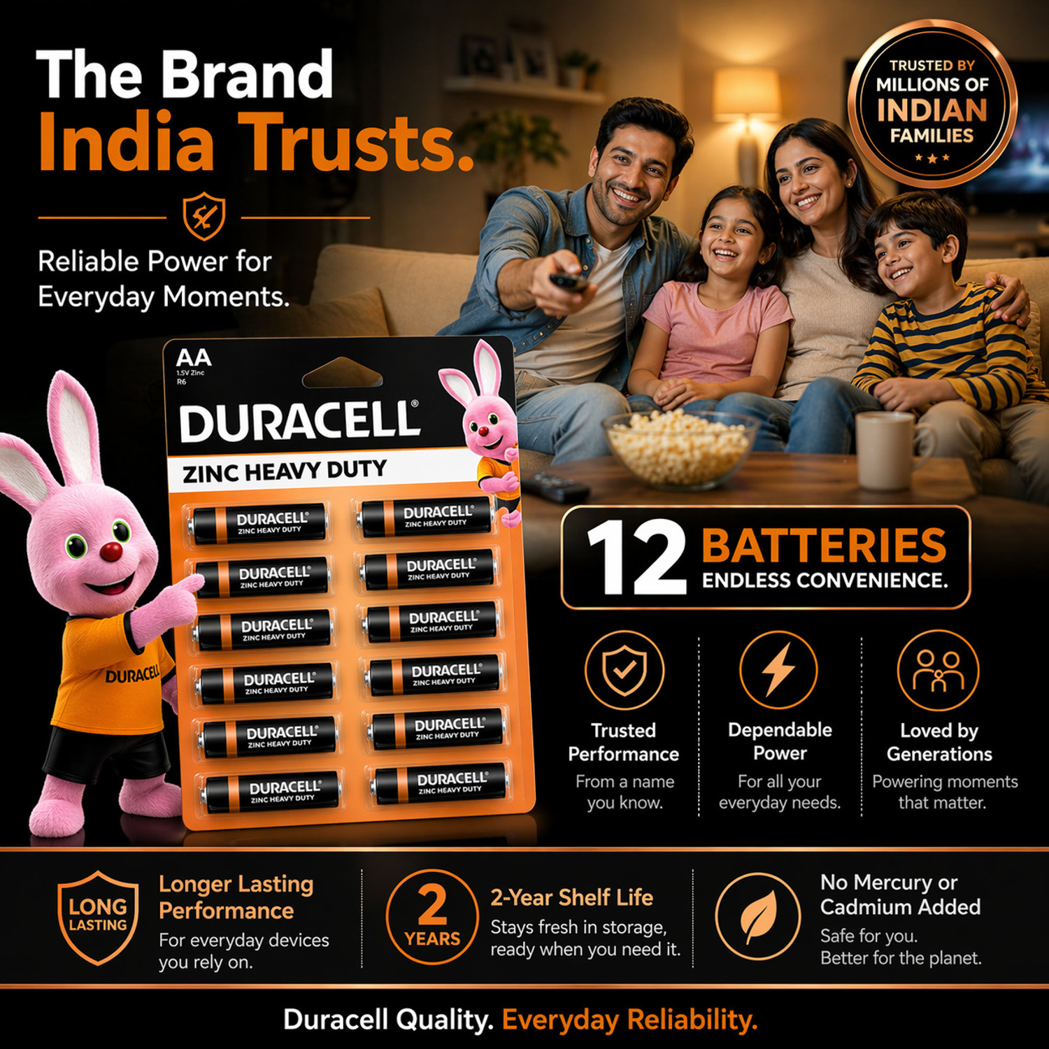 Image of DURACELL AA + AAA Zinc Heavy Duty Batteries Combo Pack for Daily Use Devices Battery