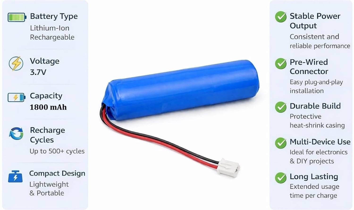 ARIESMO 18650 1800mAh 3.7V Li-ion Battery - Image 2