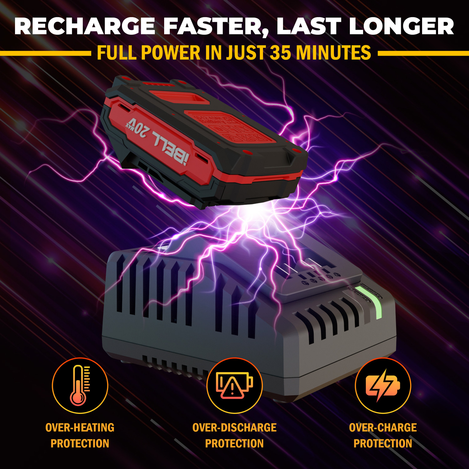 Image of iBELL IBL BD20-22 20V Brushless Cordless Impact Screwdriver Impact Driver, 220Nm High Torque, 3-Speed Control, 2 Mode Impact Driver, 1 /4 inch Hex Chuck, Professional Cordless Drill