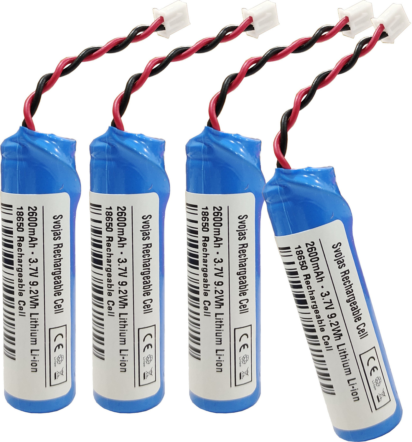 Image of Svojas 3.7v 2600mAh Rechargeable 18650 4 Pcs Battery