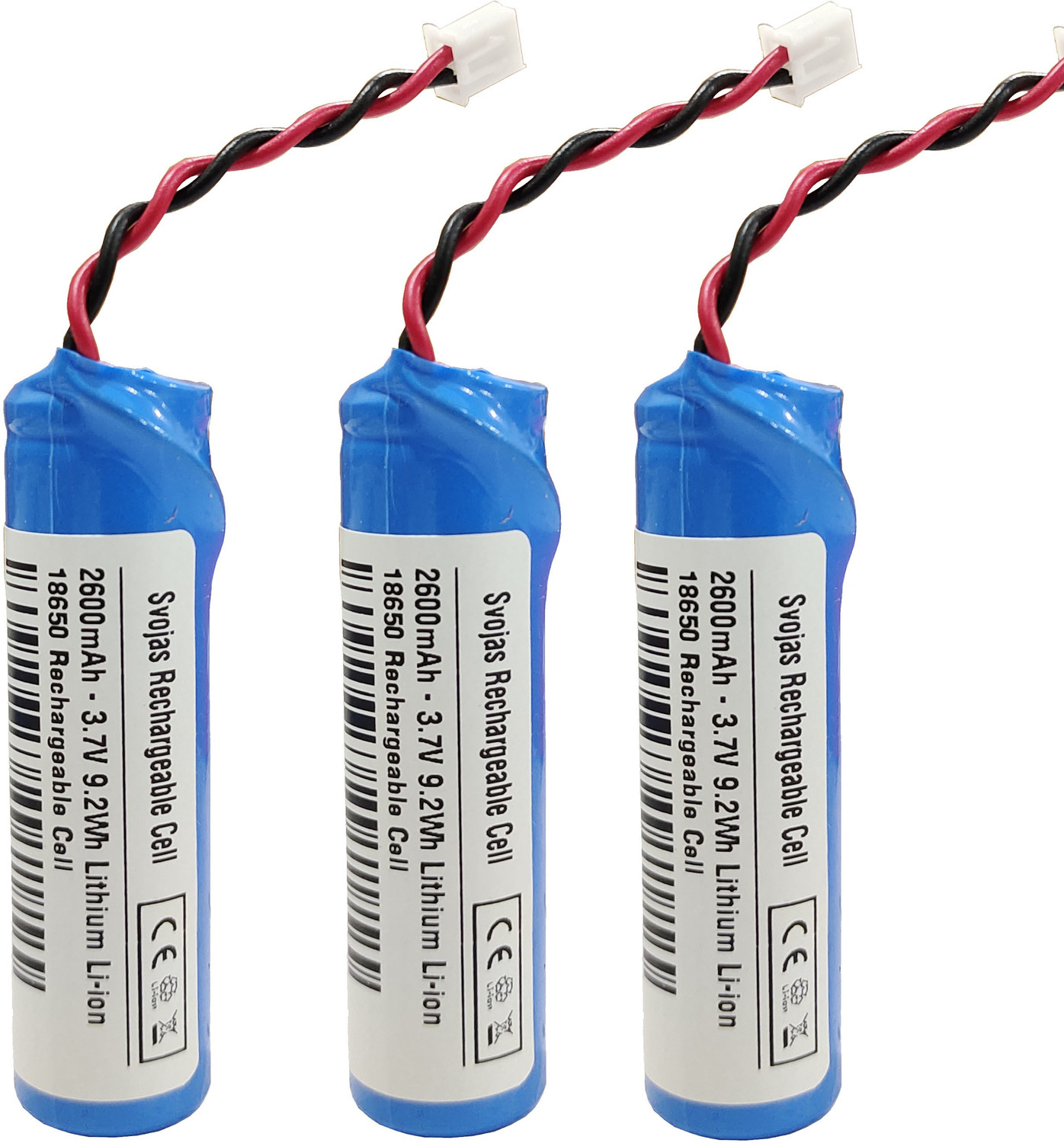 Image of Svojas Lithium Rechargeable 3.7 Volt 18650 2600 mAh 3 Pcs Battery