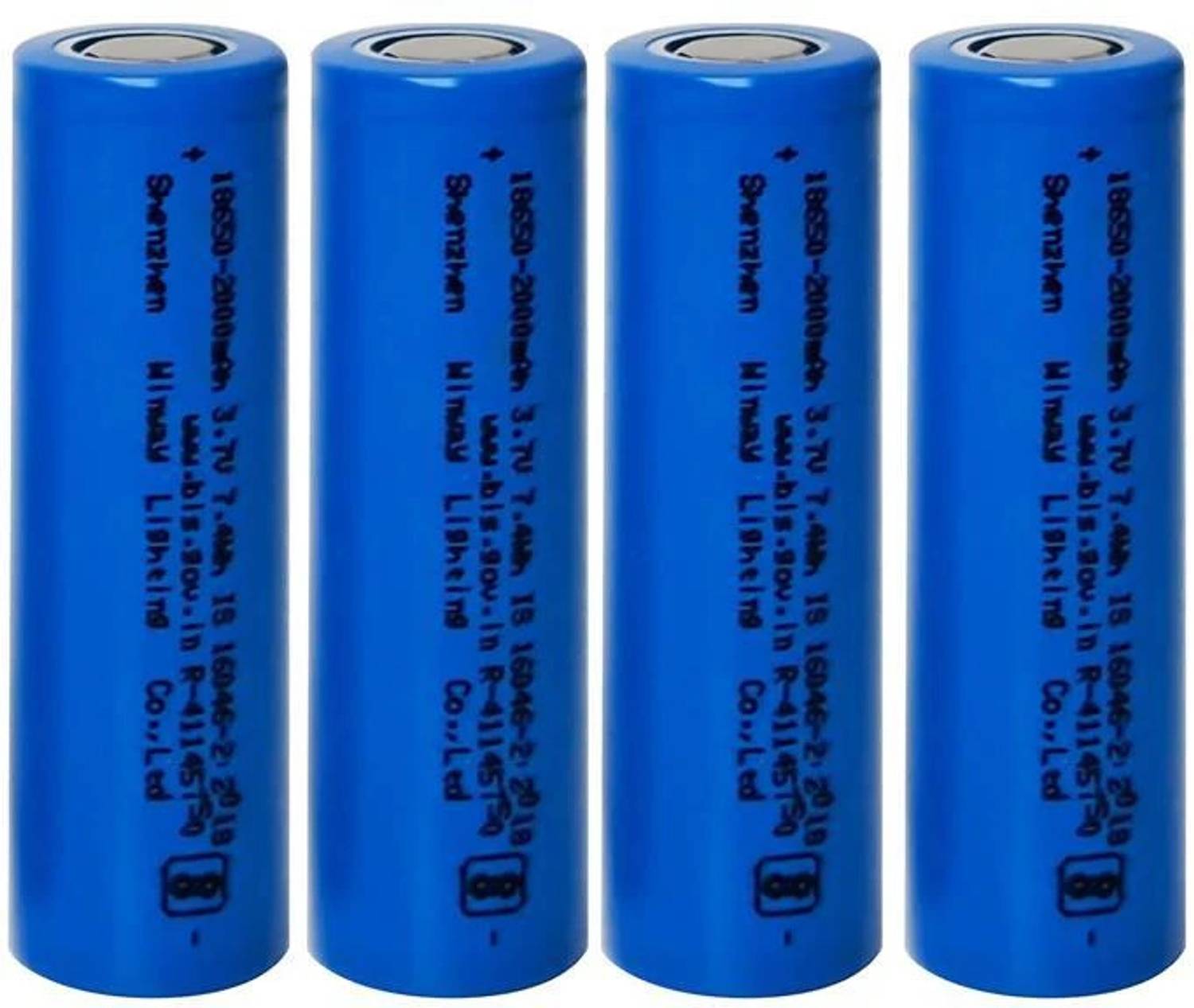 amiciSmart 3.7V 18650 True 2000mAh Lithium Ion (NMC) Rechargeable Pack of 4 Battery