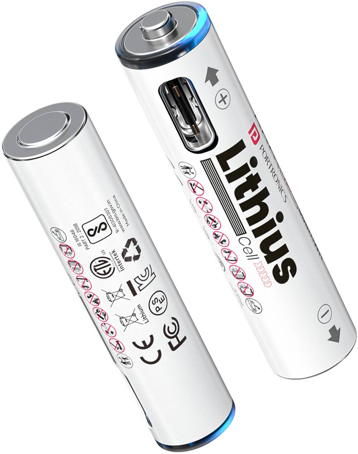 Portronics AAA Lithium Type C Rechargeable Batteries, Pack of 2,