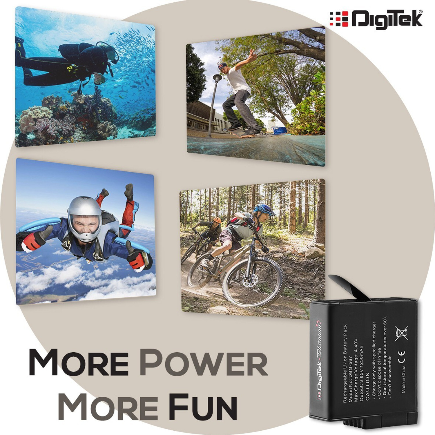 Image of DIGITEK Platinum Replacement for Hero 5 /6 /7 Battery