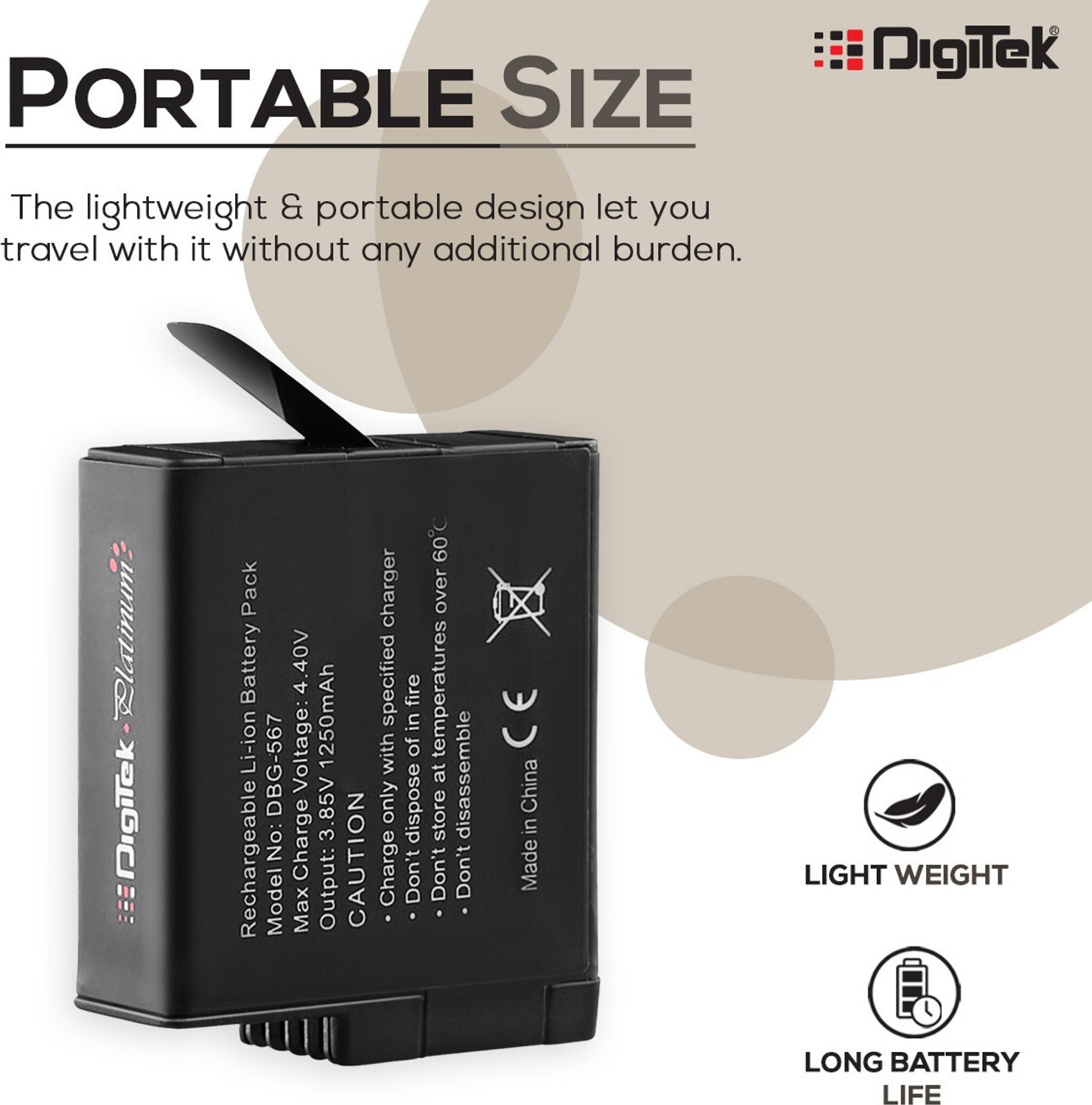 Image of DIGITEK Platinum Replacement for Hero 5 /6 /7 Battery