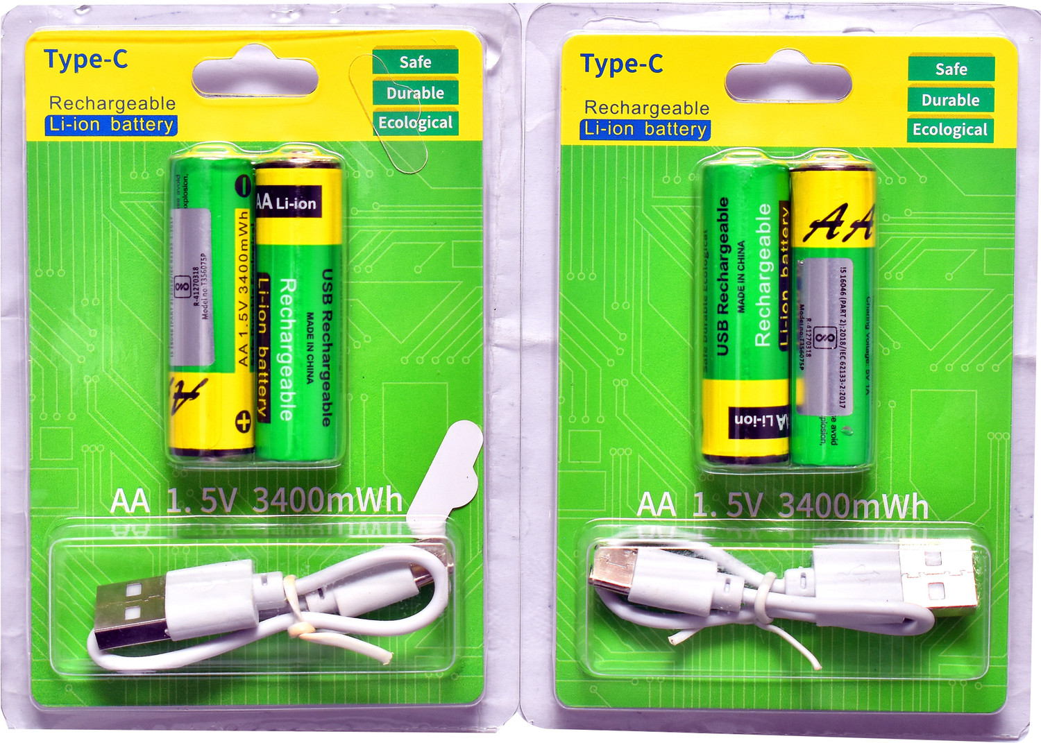 Image of MY BABY LOVE A PERFECT CARE AA Rechargeable Lithium-Ion 750mAh with Type-C| USB Cable1.5V | Charging Battery