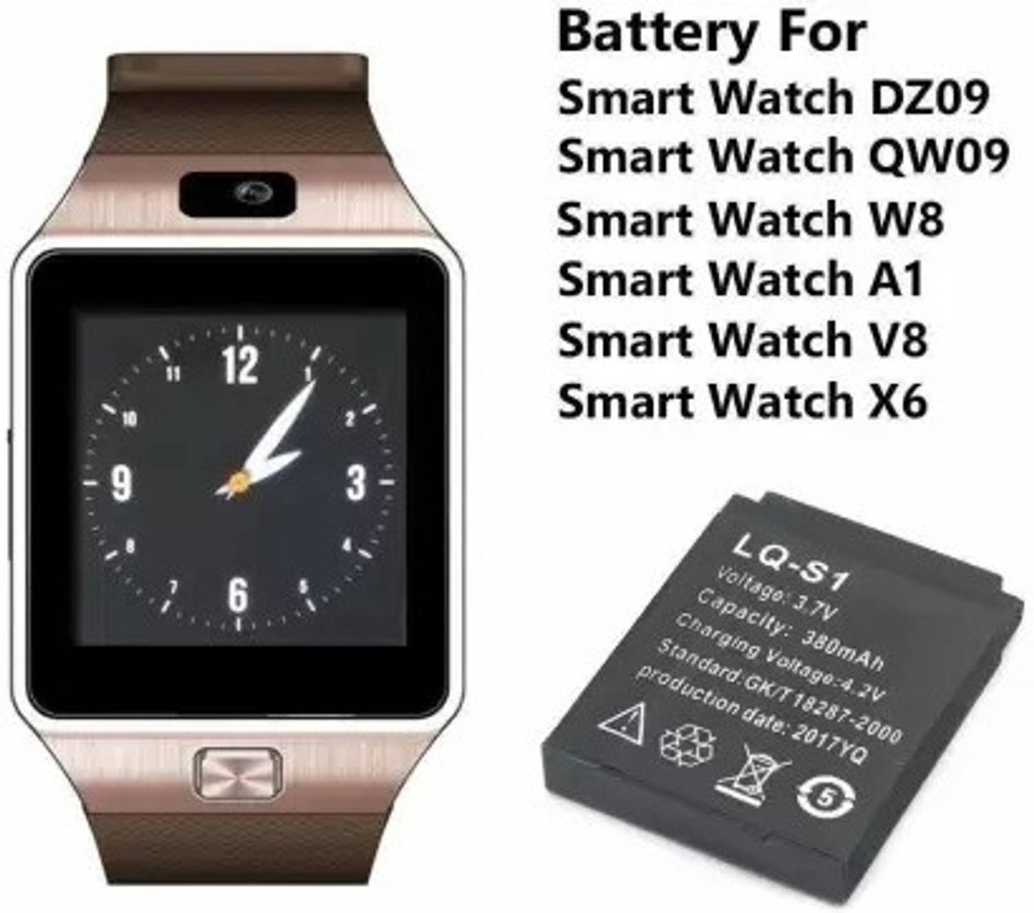 BSVR Mobile Battery For DZ09 , A1 , V8 , X6 , LQS1 Smartwatch DZ09 , A1 , V8 , X6 , LQS1 Smartwatch