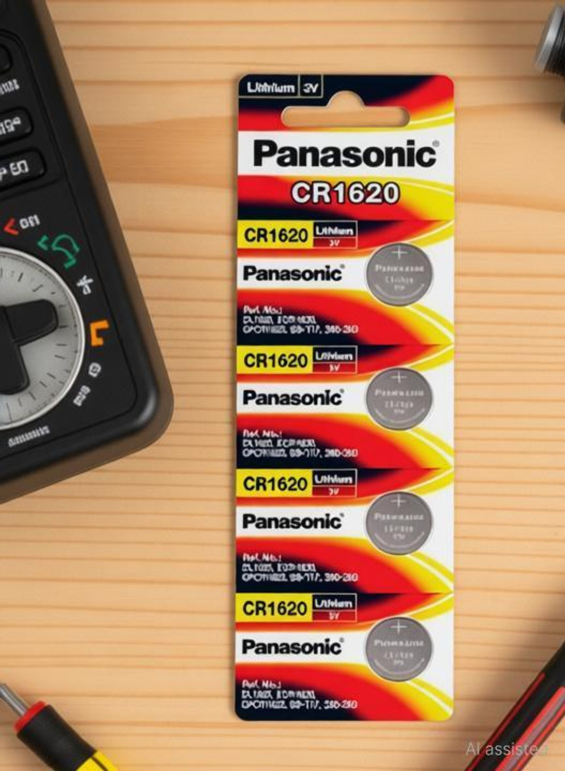 Image of Panasonic CR-1620 /5BE Lithium Coin - Pack of 5 Battery