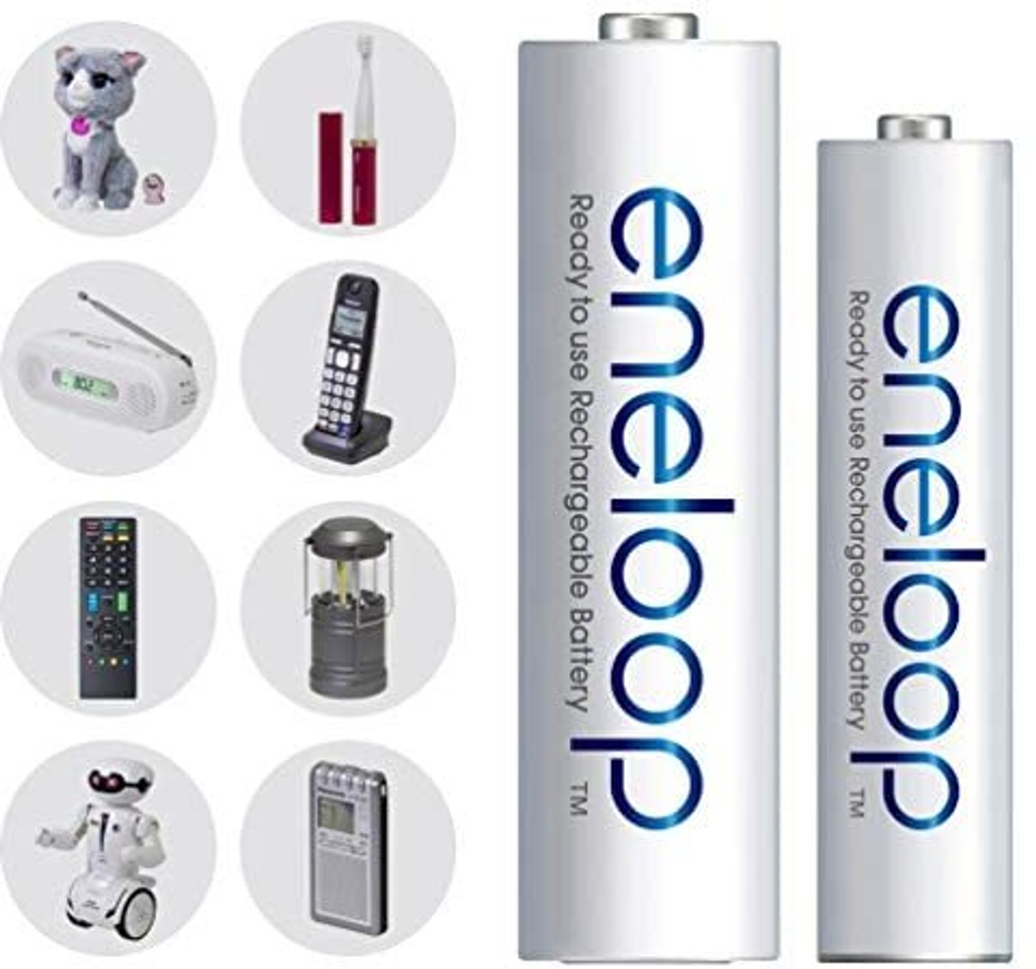 Image of Panasonic BK3MCCE /8BN ENELOOP AA Rechargeable 2000 mAh manufactured in Japan Battery