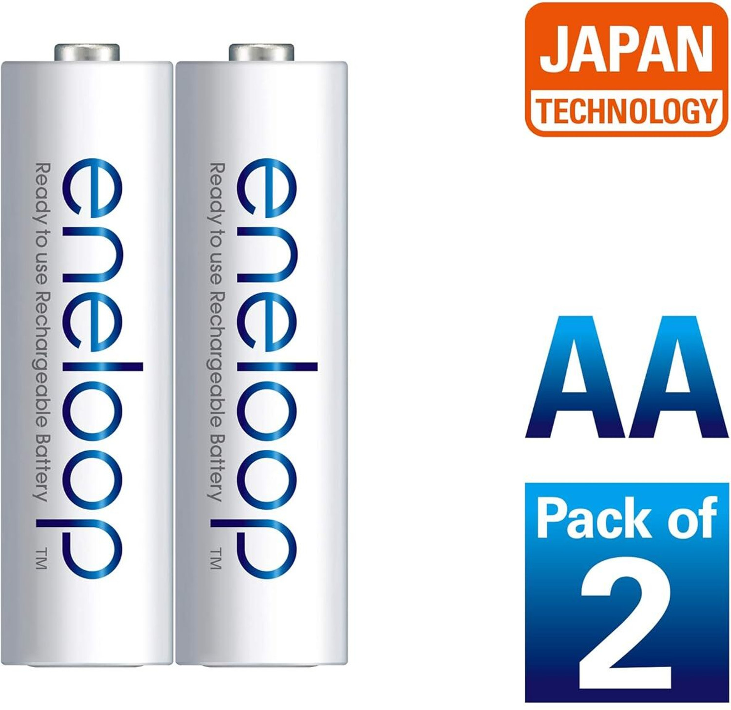 Image of Panasonic Eneloop AA Rechargeable , Pack of 2 Battery