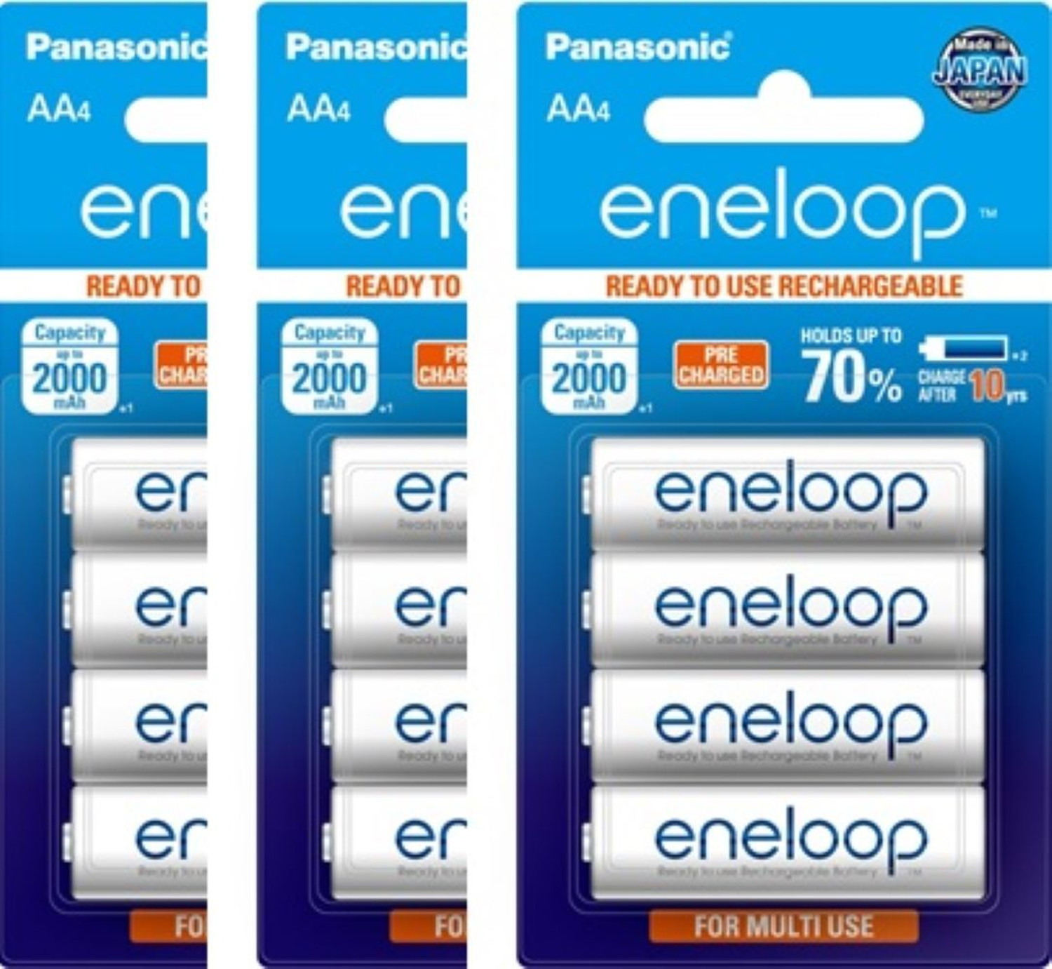 Image of Panasonic BK3MCCE /12BN ENELOOP AA Rechargeable 2000 mAh manufactured in Japan Battery (Pack of 12)