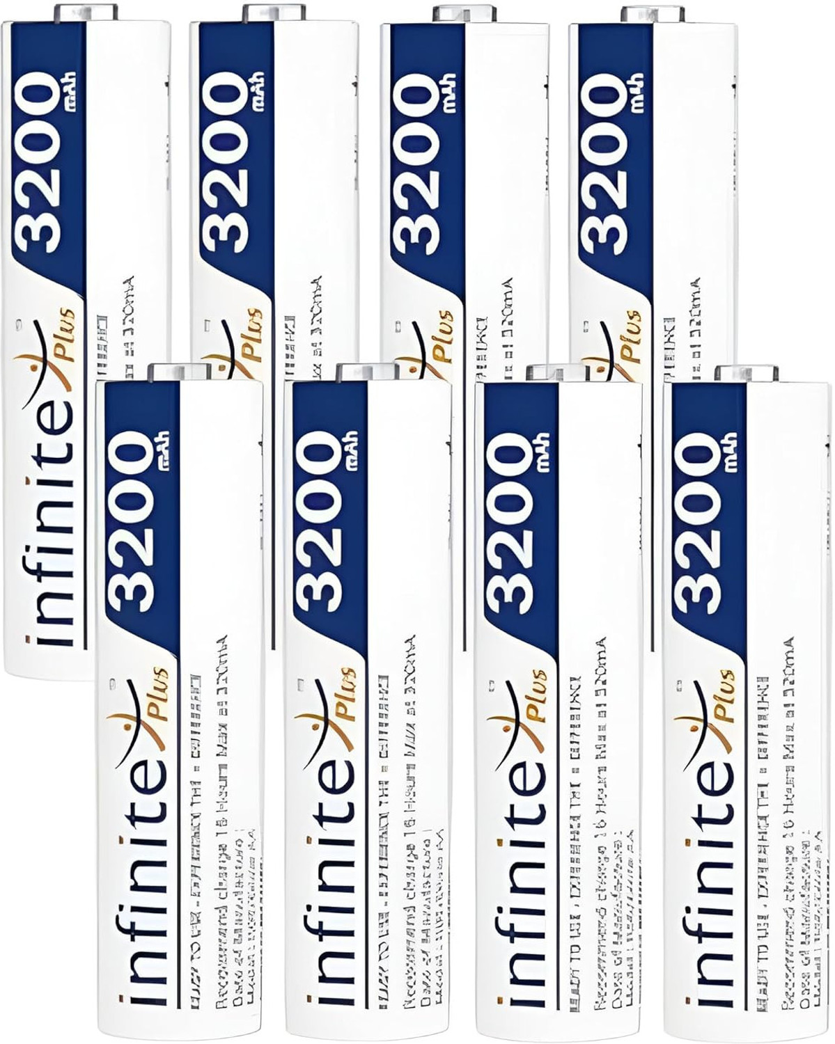 Image of Envie 3200 mAh AA x 8 Ni-MH Infinite Plus High Capacity Rechargeable Ready to Use Battery