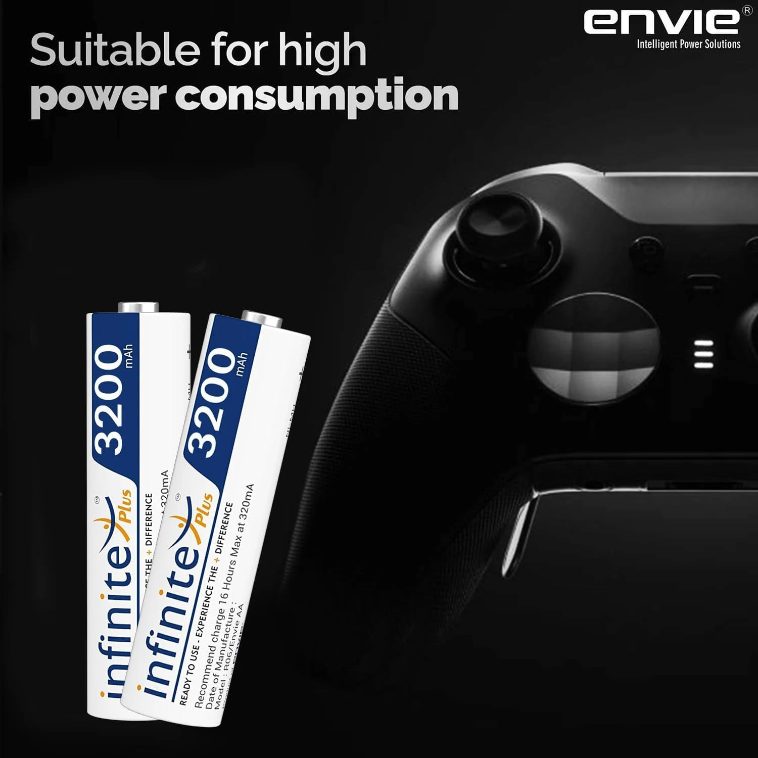 Image of Envie 3200 mAh AA x 8 Ni-MH Infinite Plus High Capacity Rechargeable Ready to Use Battery