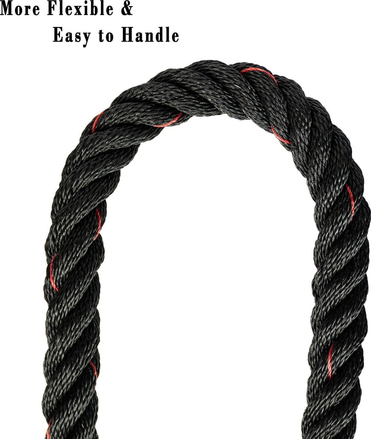 Image of NTC Ultimate Fitness Battle Rope with Red Tracer 30Ft Battle Rope (Length: 30 ft, Weight: 6 kg, Thickness: 36 inch)