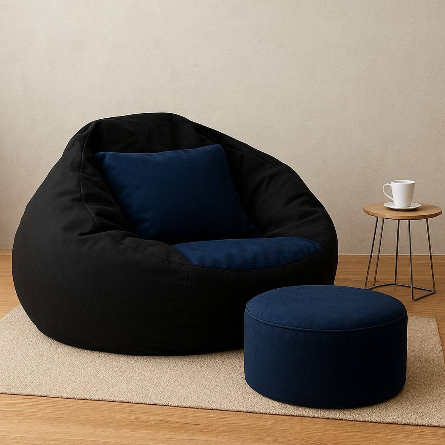 M Easy craft 4XL Tear Drop Bean Bag Cover Black - Image 2