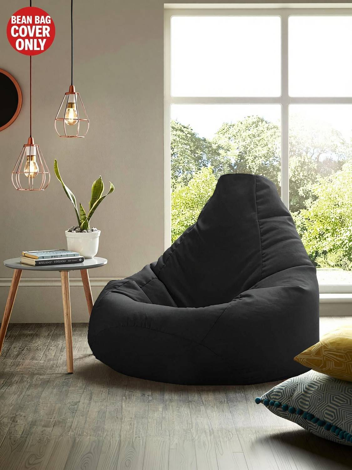 InkCraft XXXL Chair Bean Bag Cover Black - Image 2