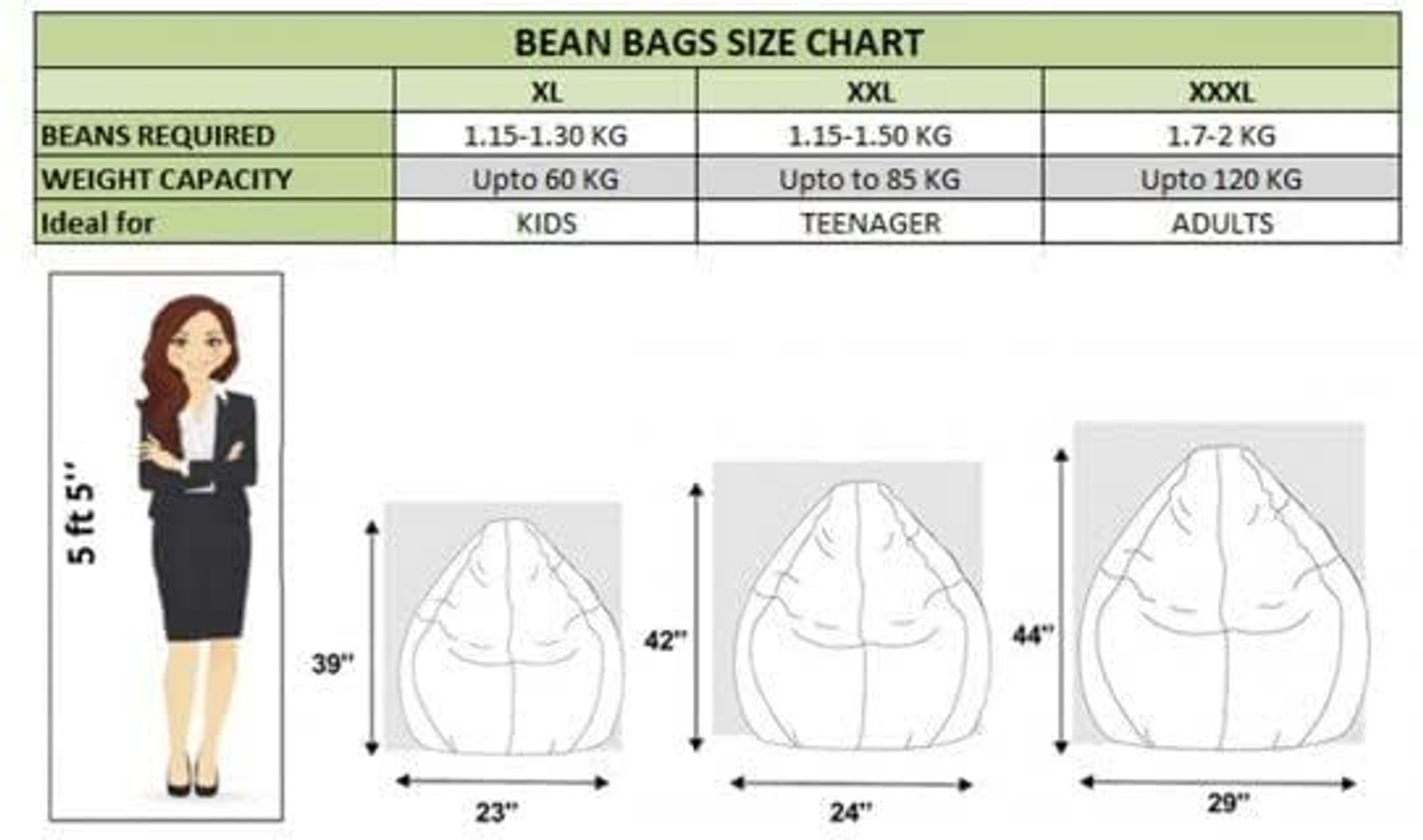 Image of SHOP 24 CARE XXL Bean Bag Chair | Ergonomic Gaming Seat, Premium Leatherette, Washable Cover Bean Bag Chair With Bean Filling