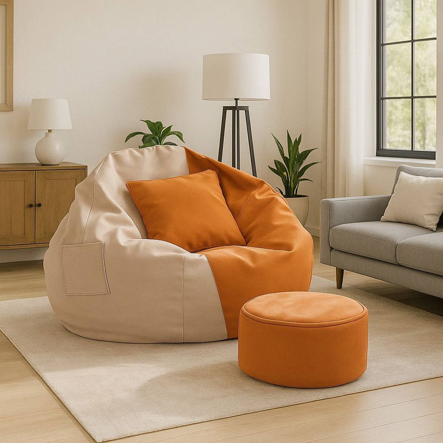 BEANCOVERS 4XL Tear Drop Bean Bag Cover (Without Beans)