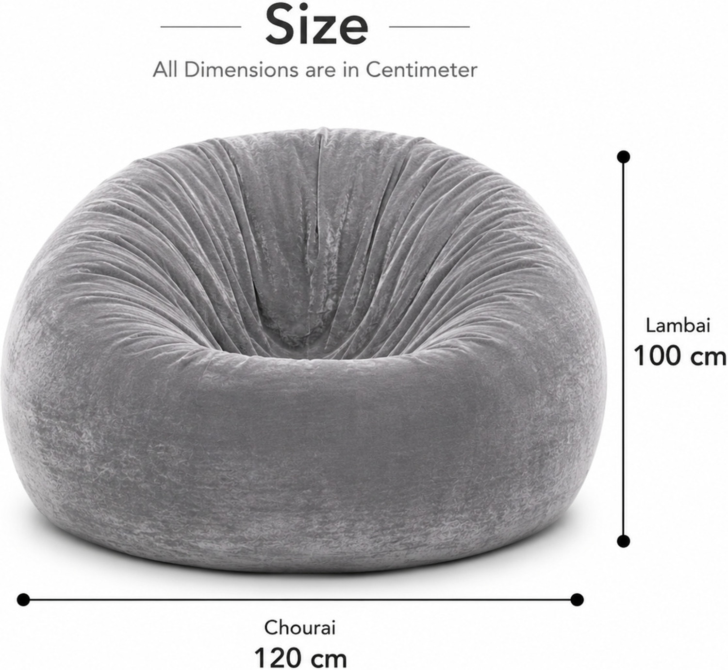 Image of CIVVAM 4XL Chair Bean Bag Cover (Without Beans)