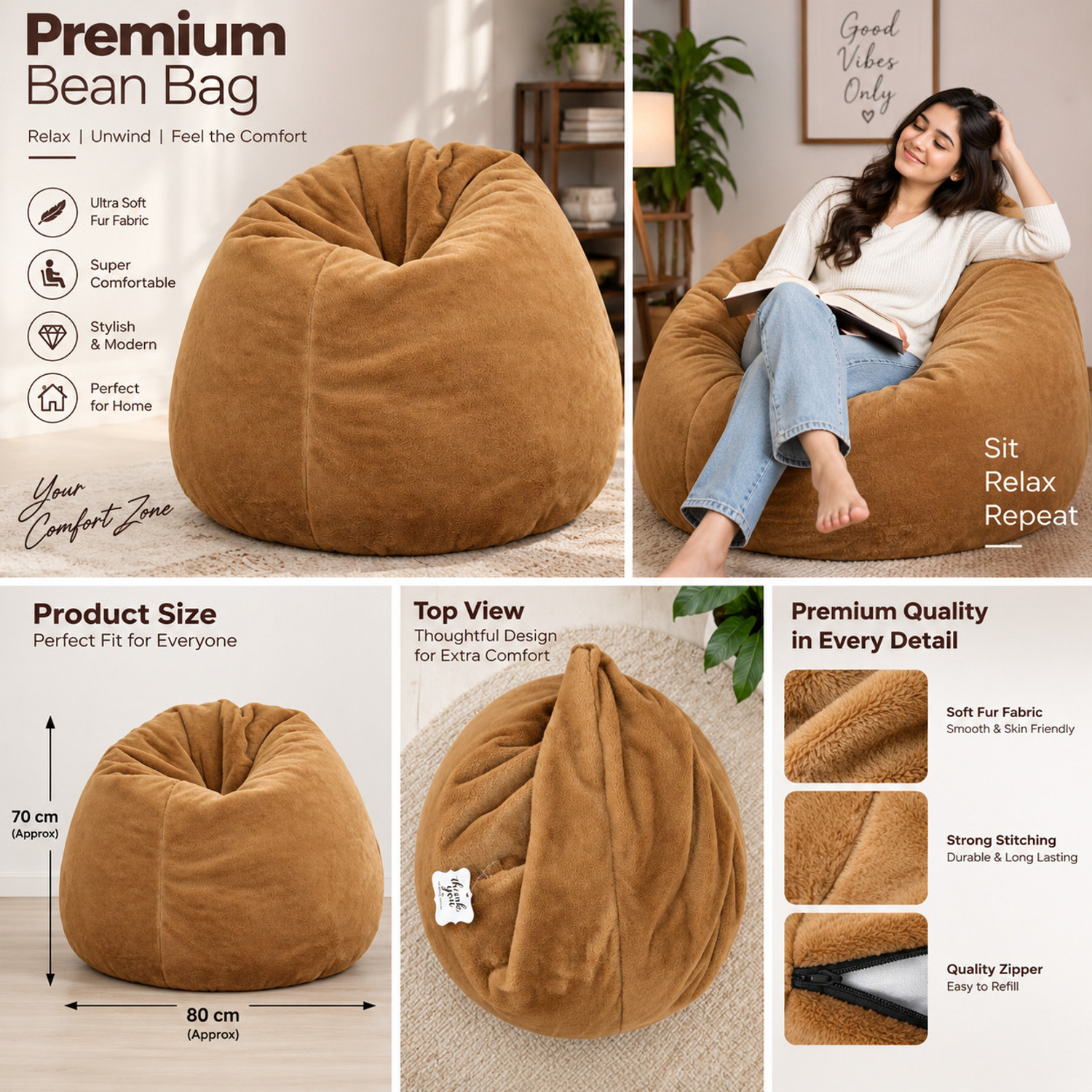 Image of Deeku Art XXXL Tear Drop Bean Bag Cover (Without Beans)