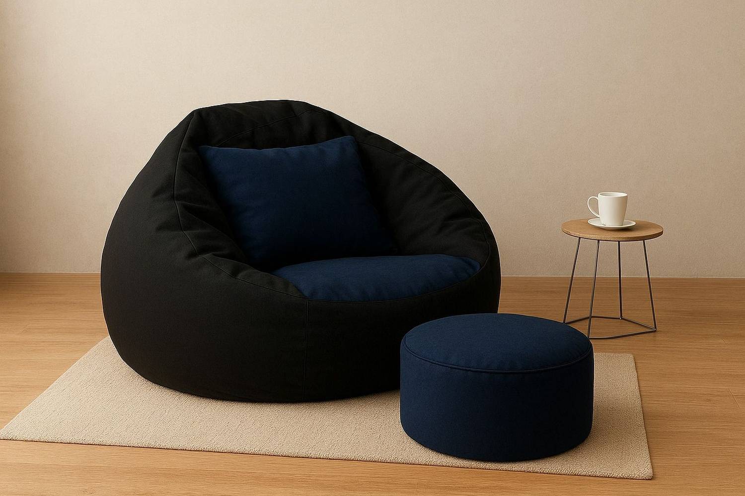 M Easy craft 4XL Tear Drop Bean Bag Cover Black - Image 3