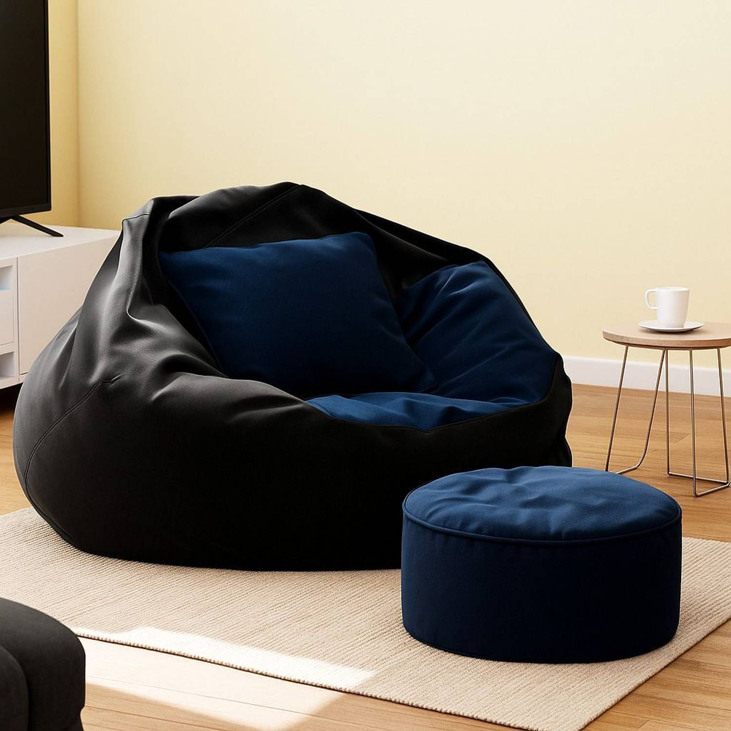 M Easy craft 4XL Tear Drop Bean Bag Cover Black