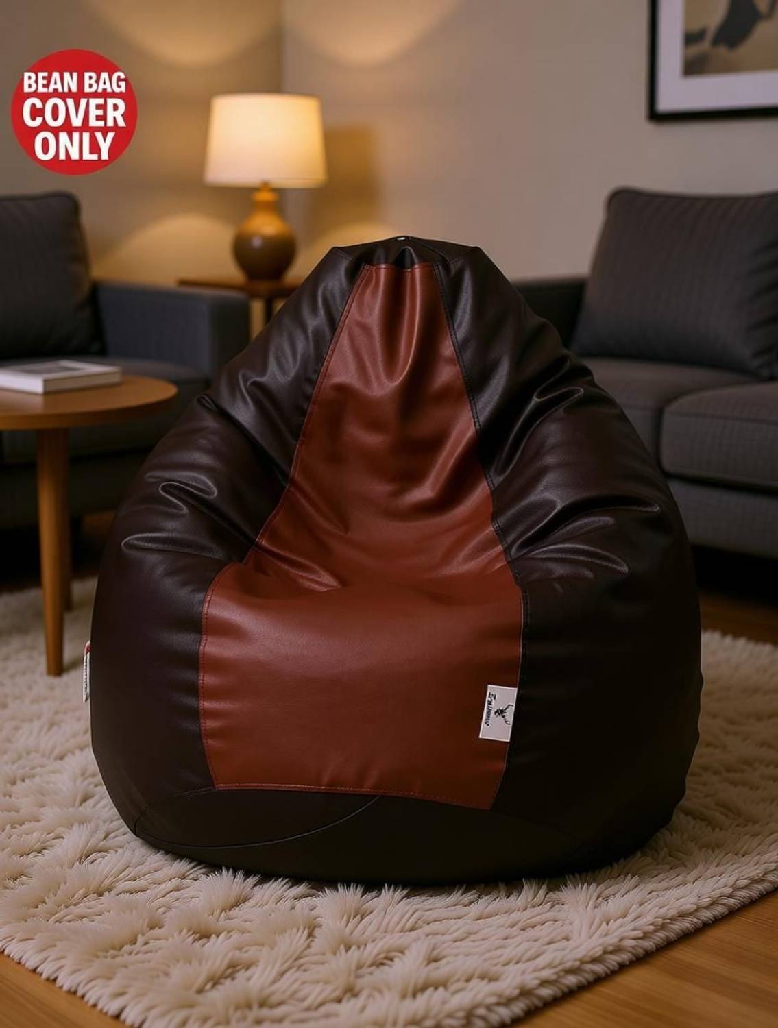 Sapience XXXL Tear Drop Bean Bag Cover Brown - Image 3