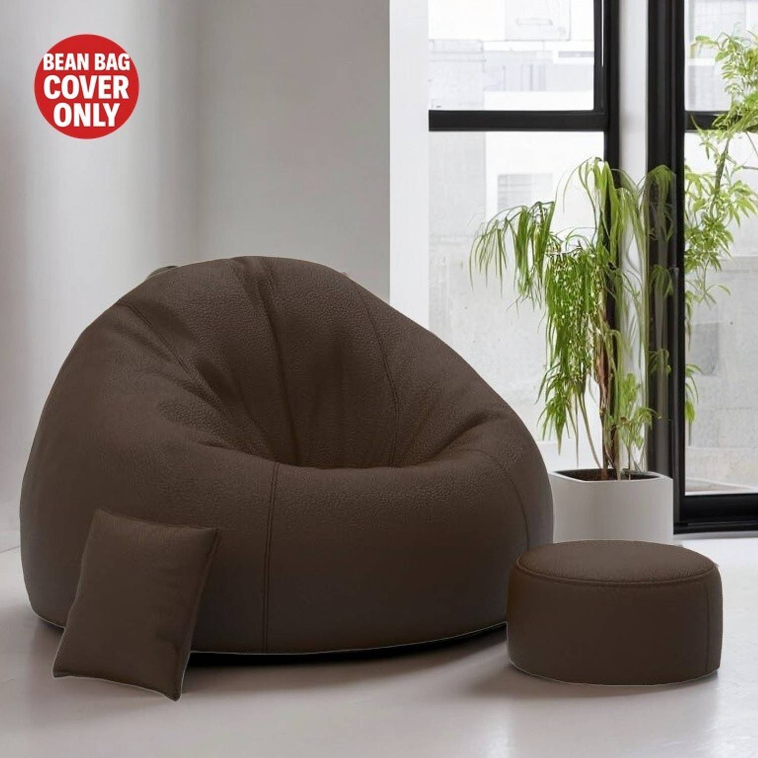 Devogue Jumbo Tear Drop Bean Bag Cover (Brown)