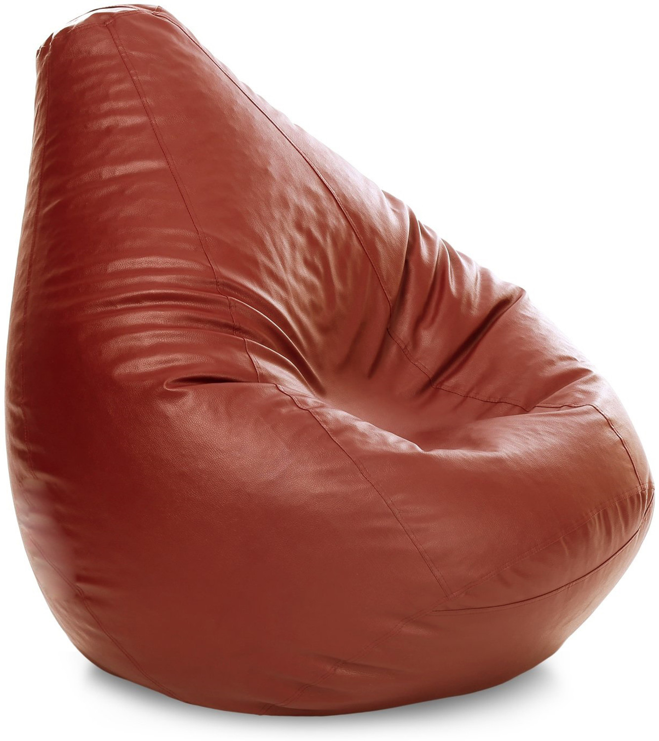 Image of Essoy XL Faux Leather Bean Bag Filled with Beans | Ready To Use Teardrop Bean Bag With Bean Filling (Tan)