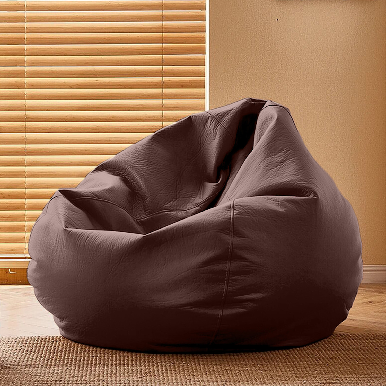 Image of Flipkart Perfect Homes 5XL CloudBean Bean Bag Sofa, Brown Teardrop Bean Bag With Bean Filling (Brown)
