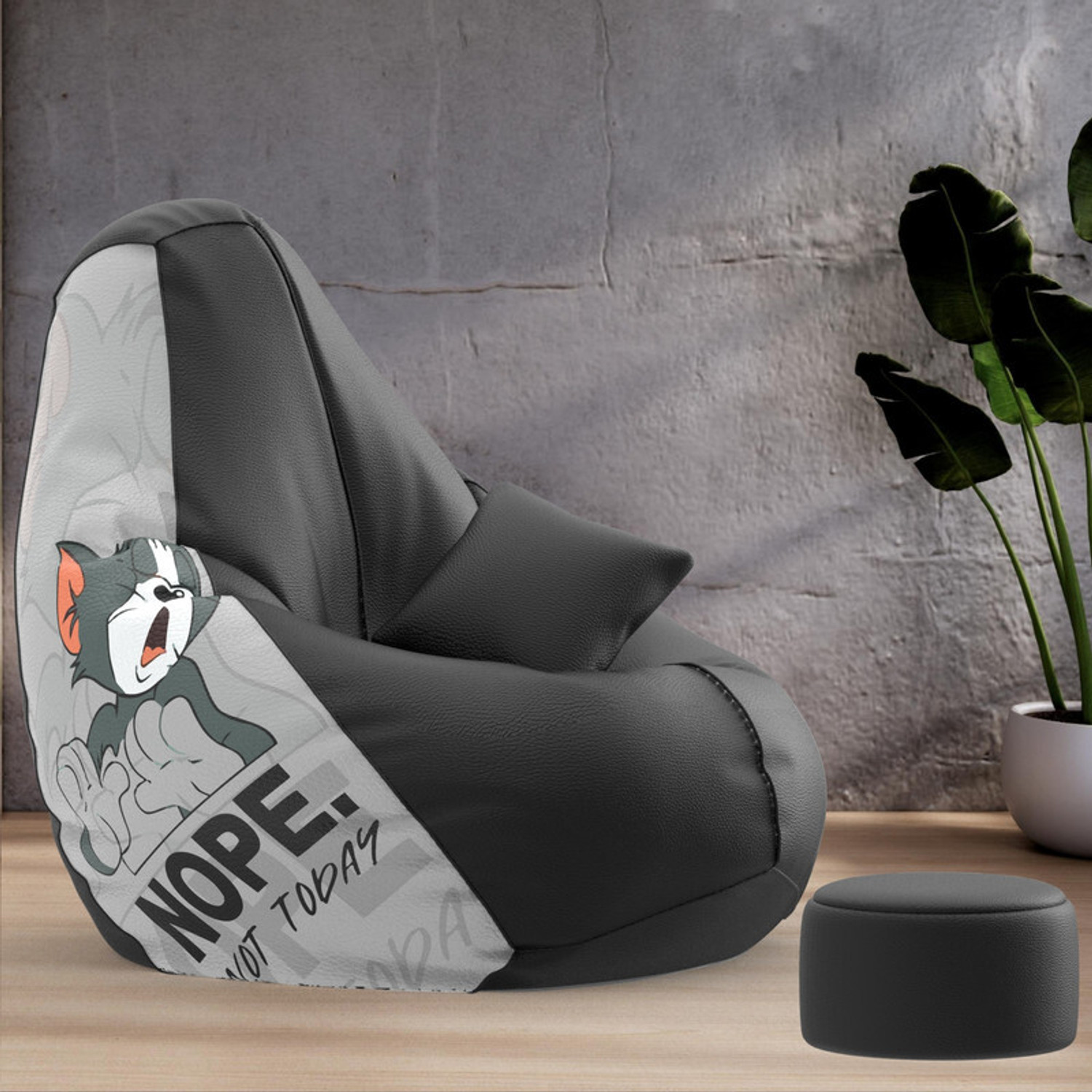 Image of Beannie 4XL Premium, Designer - Slackers Lounge Theme-Not Today - Printed Teardrop Bean Bag With Bean Filling
