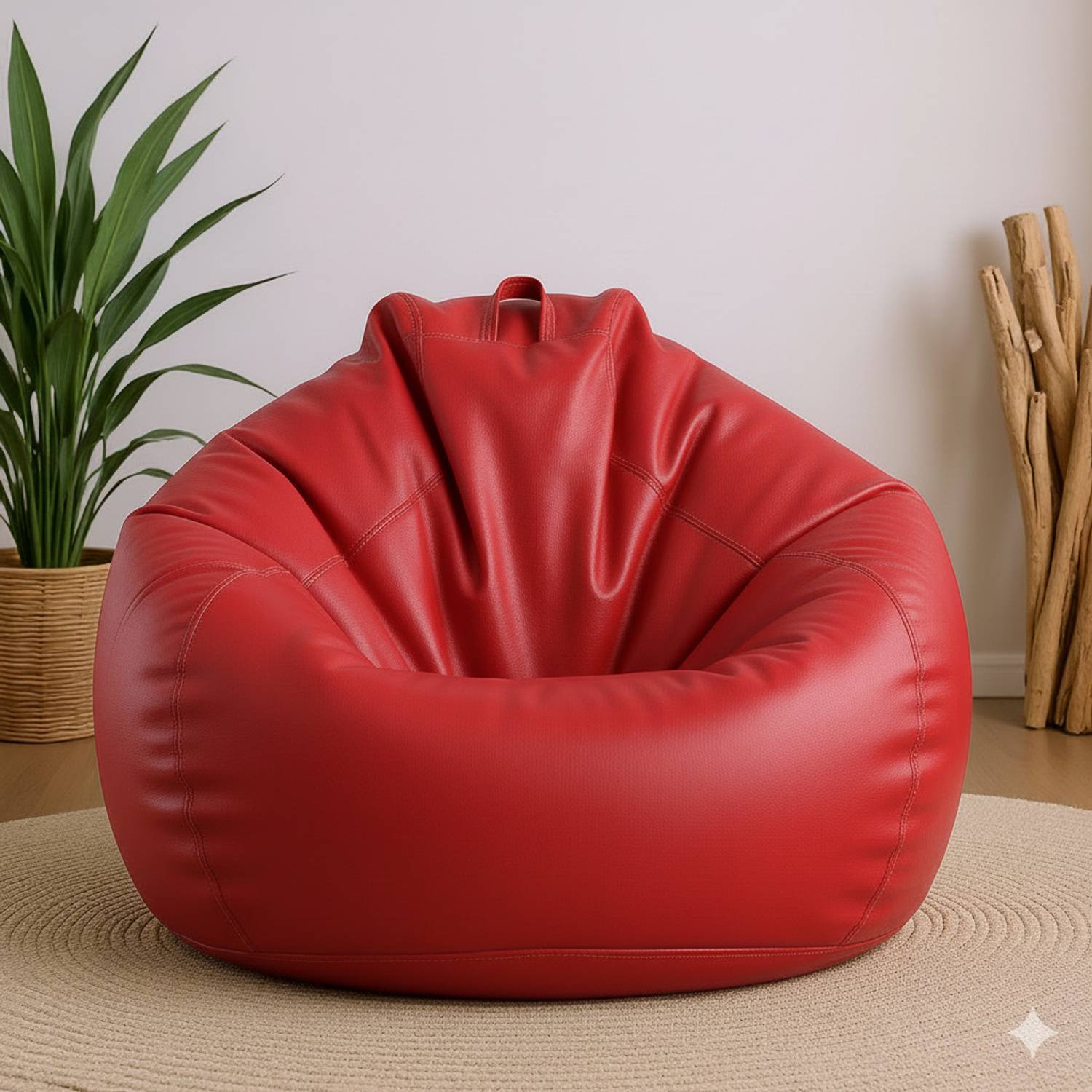 GIGLICK XXXL Faux Leather Bean Bag Filled with Beans | Ready To Use Teardrop Bean Bag With Bean Filling