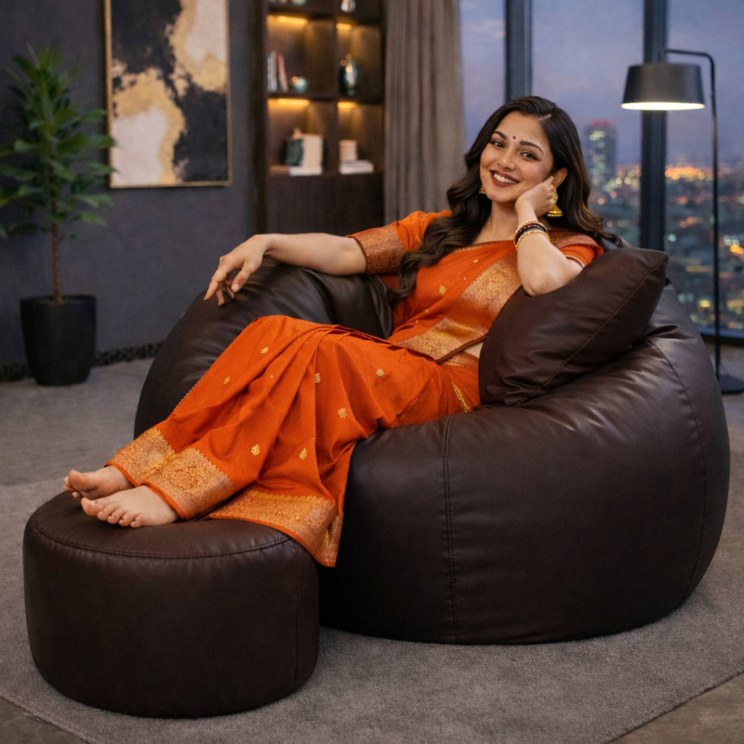 SHIRA 24 4XL Tear Drop Bean Bag Cover Black - Image 2