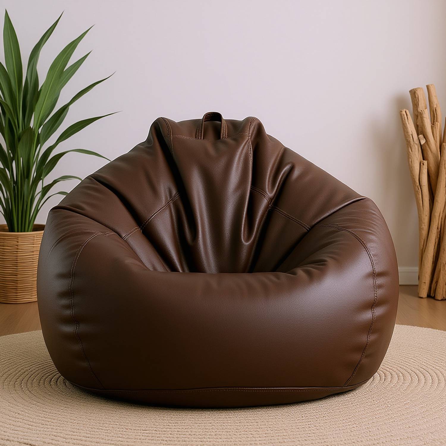 GIGLICK 4XL Faux Leather Bean Bag Filled with Beans | Ready To Use Teardrop Bean Bag With Bean Filling