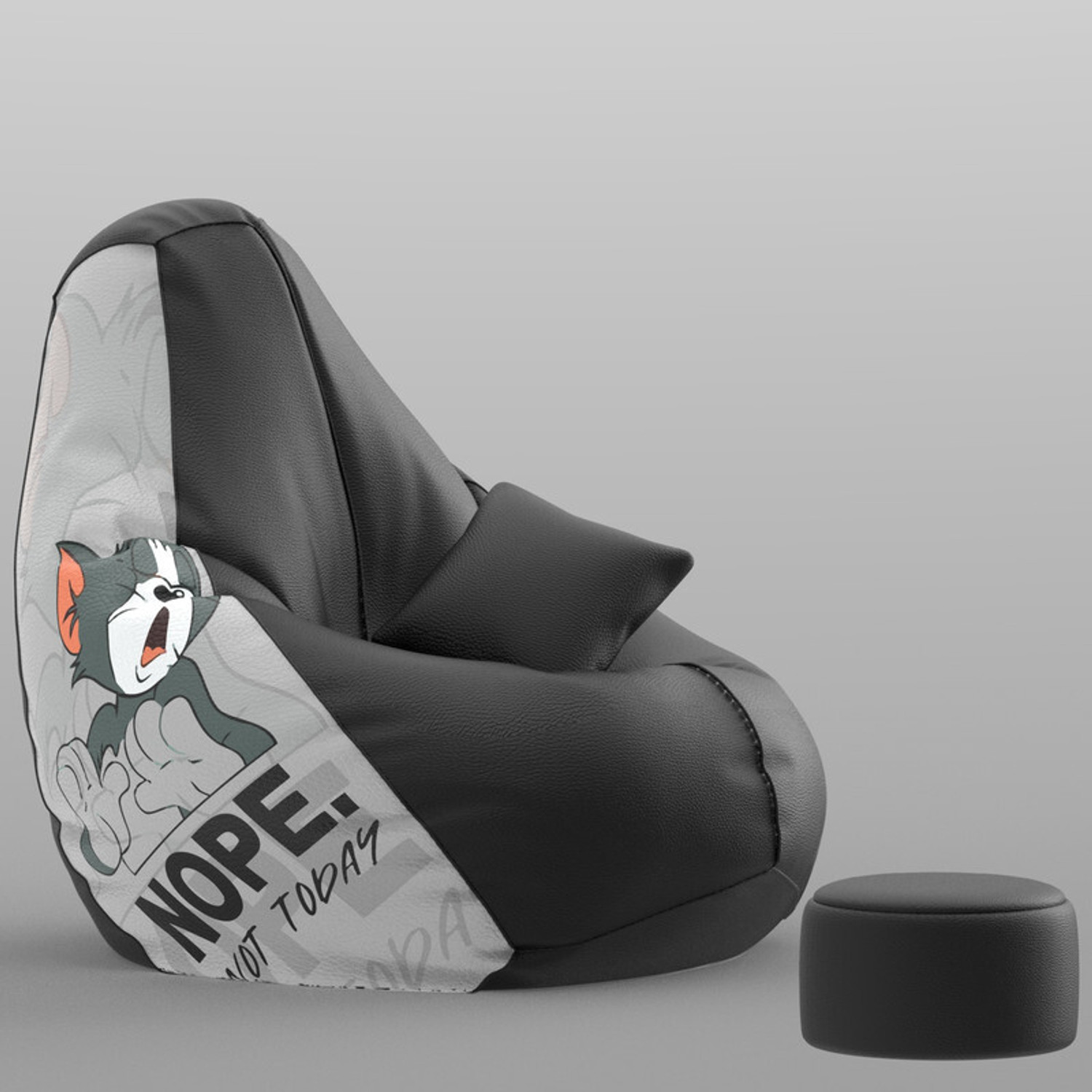 Image of Beannie 4XL Premium, Designer - Slackers Lounge Theme-Not Today - Printed Teardrop Bean Bag With Bean Filling