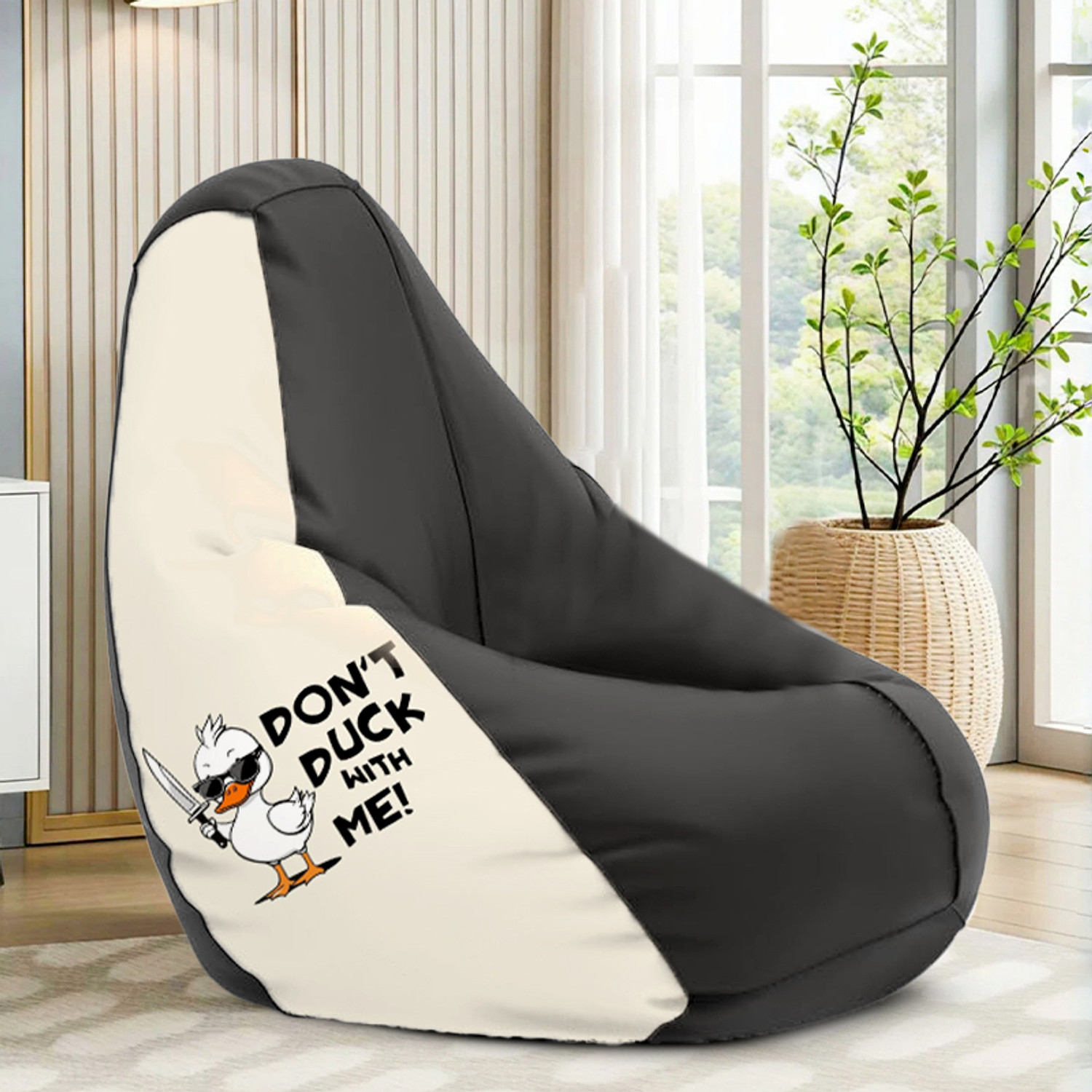 Image of STAR 5XL Printed Bean Bag Filled with Beans, Premium Bean Bag Chair, Bean Bag Sofa Chair, Teardrop Bean Bag With Bean Filling