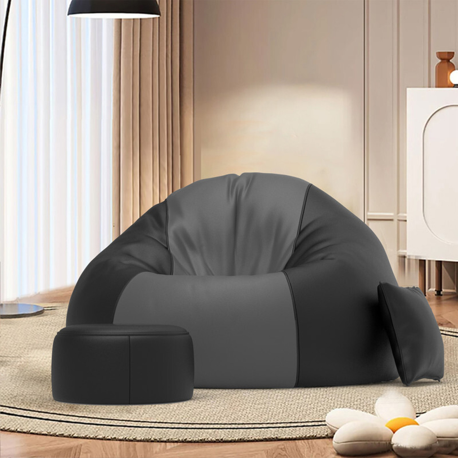 Image of Biggie Jumbo Supreme Sofa Combo Solids Bean Bag Sofa With Bean Filling