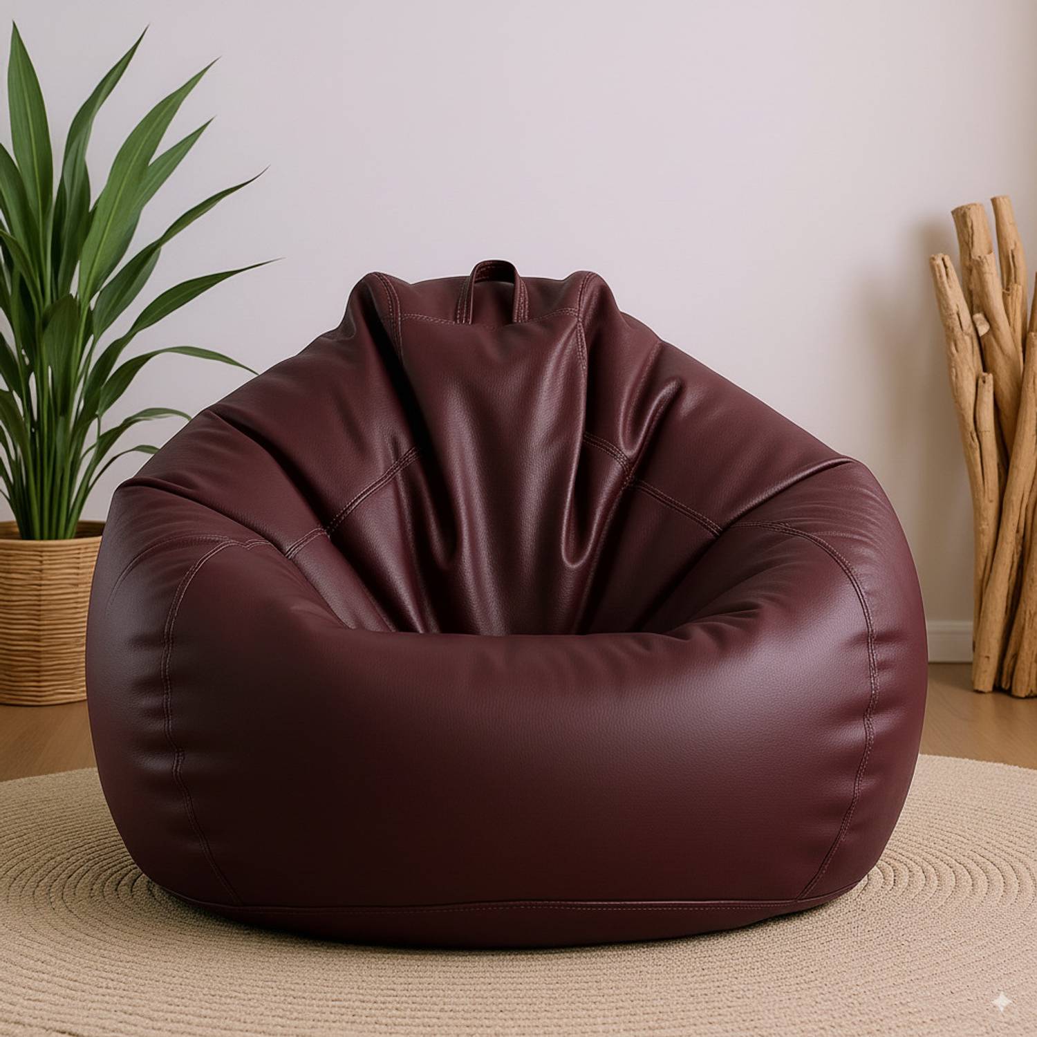 GIGLICK XXXL Faux Leather Bean Bag Filled with Beans | Ready To Use Teardrop Bean Bag With Bean Filling