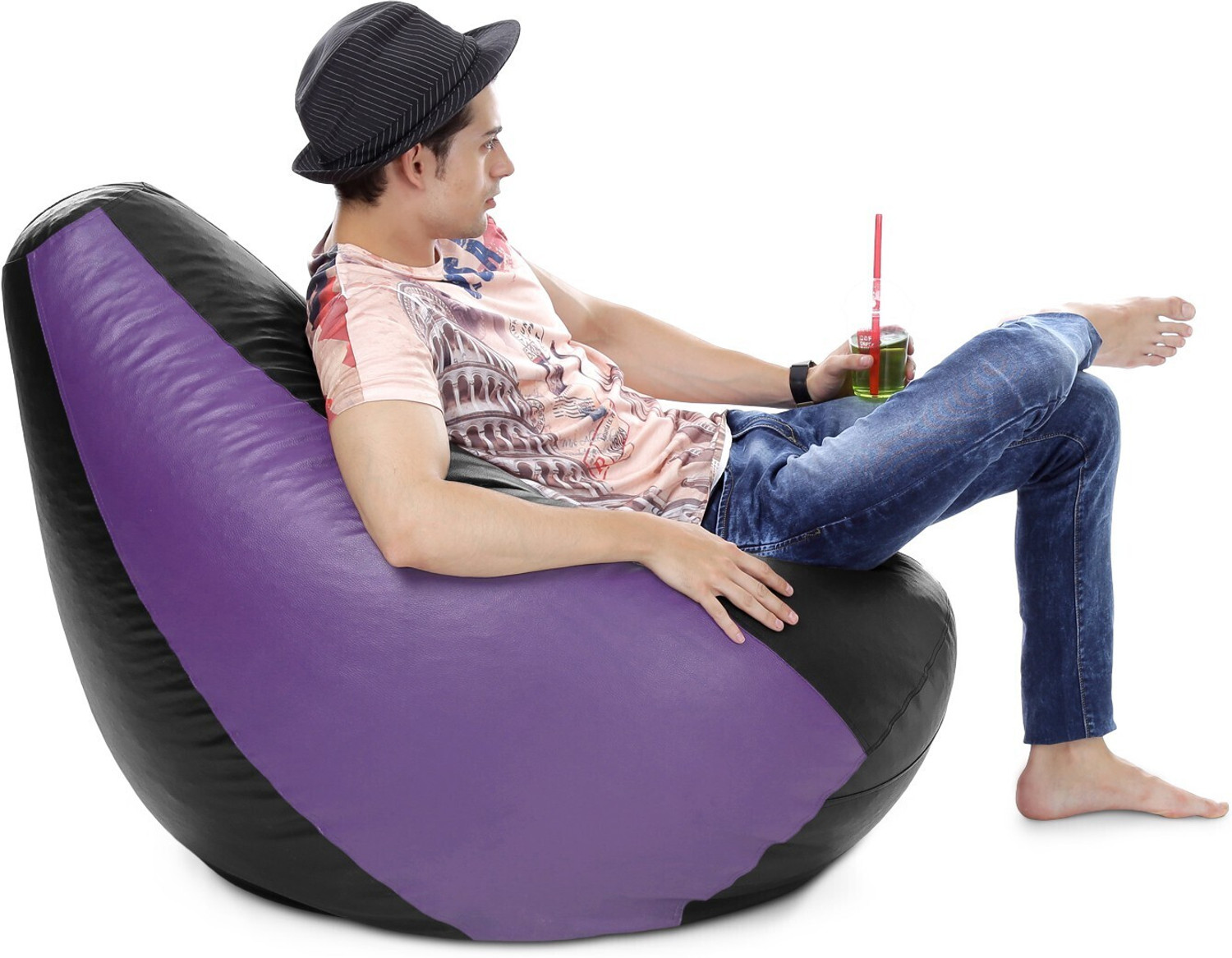 Image of TXOR 4XL Premium Leatherette Classic Teardrop Bean Bag With Bean Filling