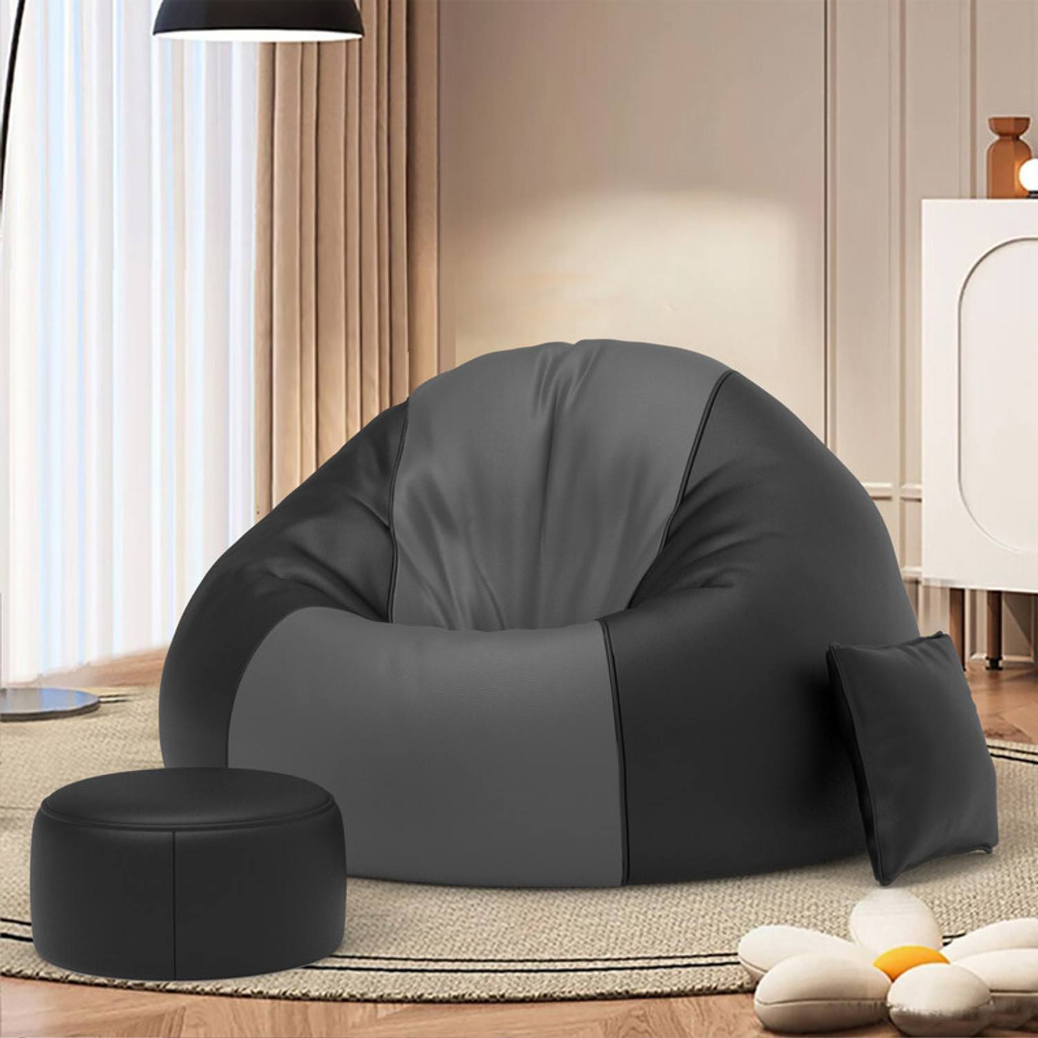 Image of Biggie Jumbo Supreme Sofa Combo Solids Bean Bag Sofa With Bean Filling