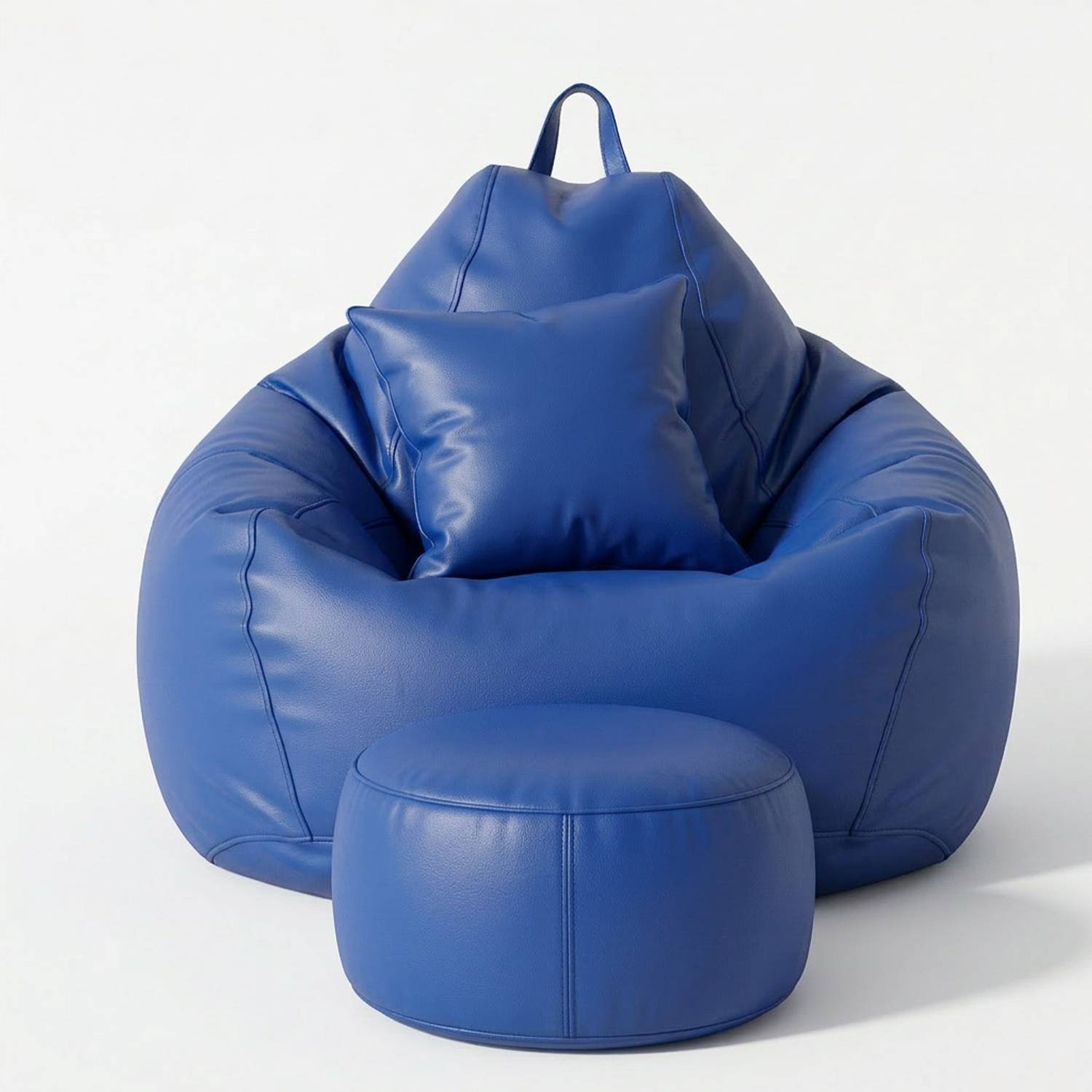 GIGLICK 4XL GIGLICK 4XL Bean Bag Cushion and Footrest Filled with Beans-Royal Blue Bean Bag Chair With Bean Filling