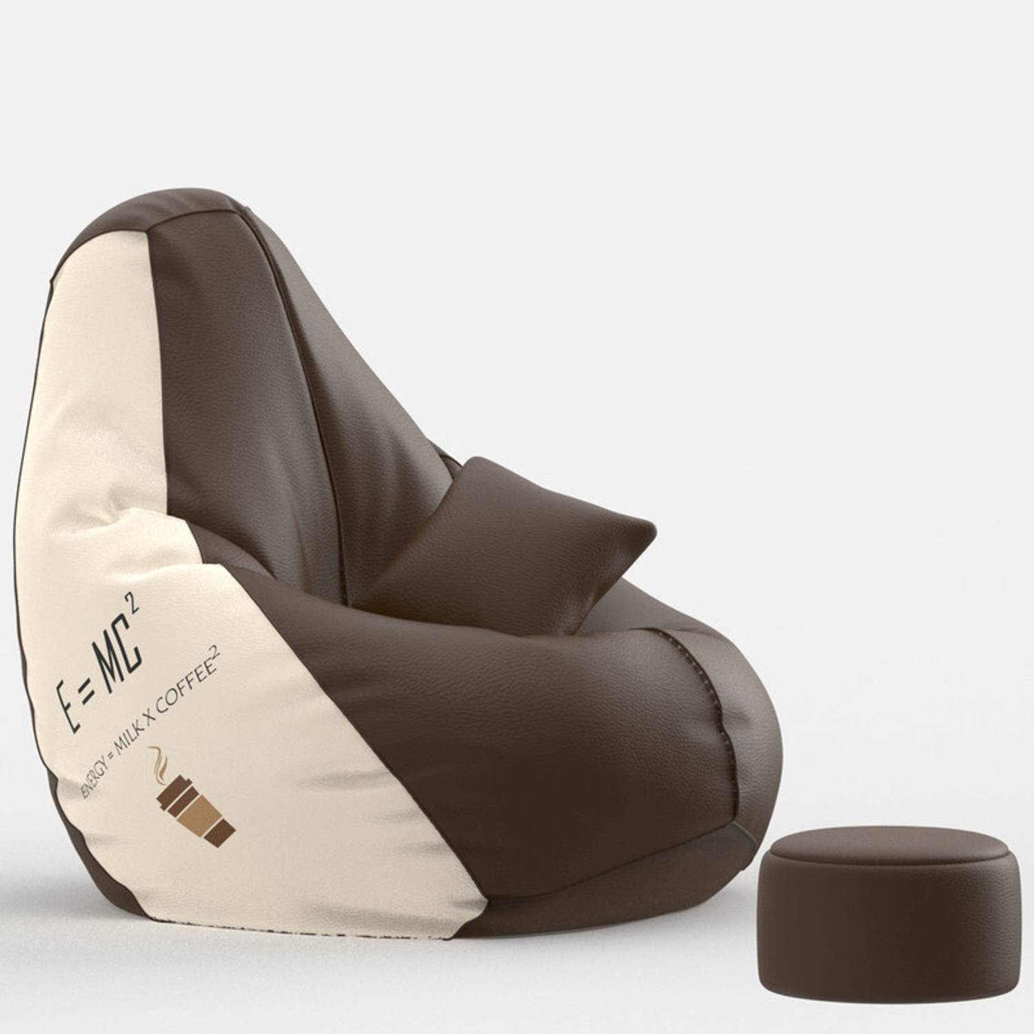 Beannie 4XL Premium Brown Cream Bean Bag - Image 2