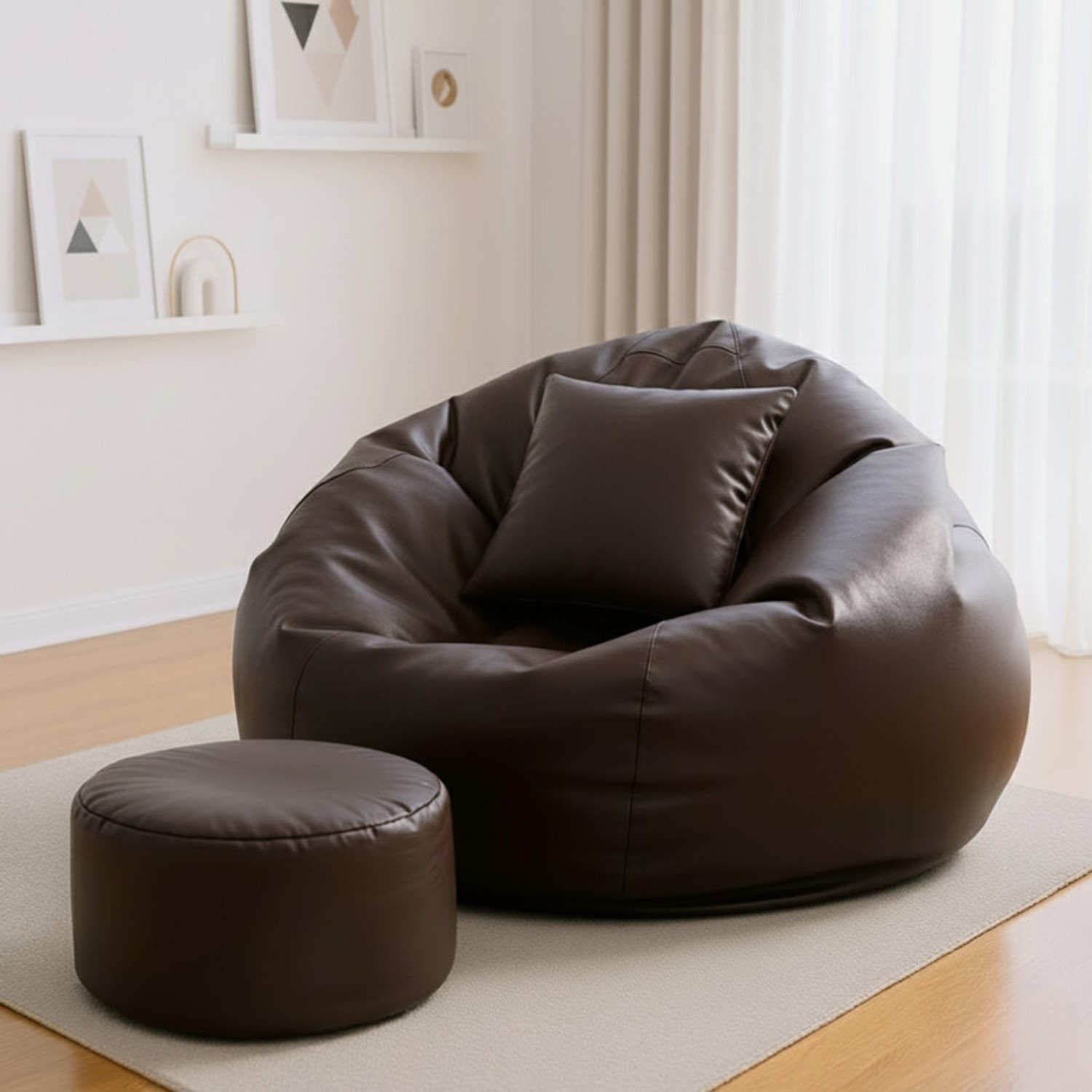 Image of Biggie 4XL Supreme Sofa Combo Solids Bean Bag Sofa With Bean Filling