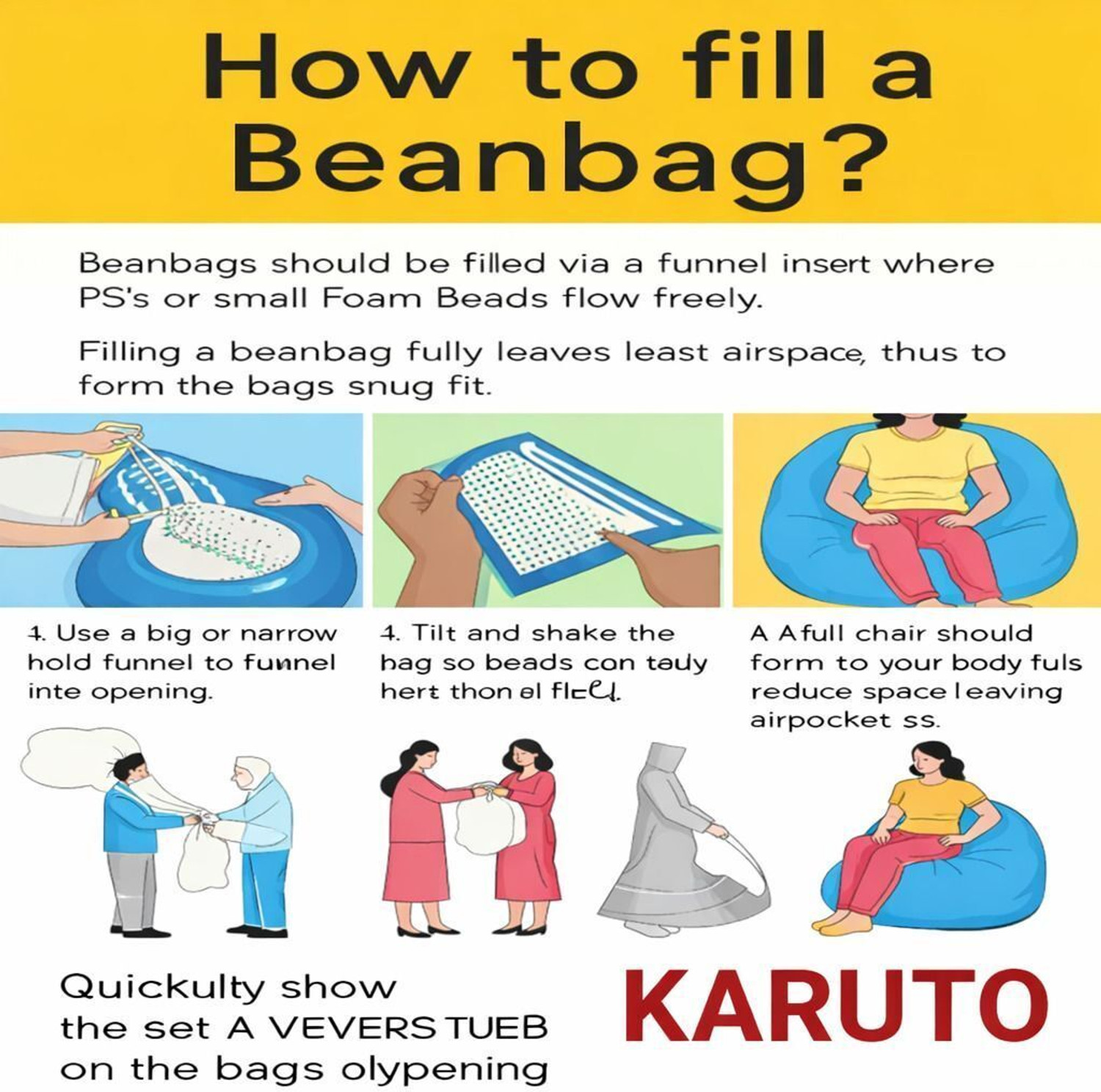 Image of KC FURNISH 4XL Tear Drop Bean Bag Cover (Without Beans)
